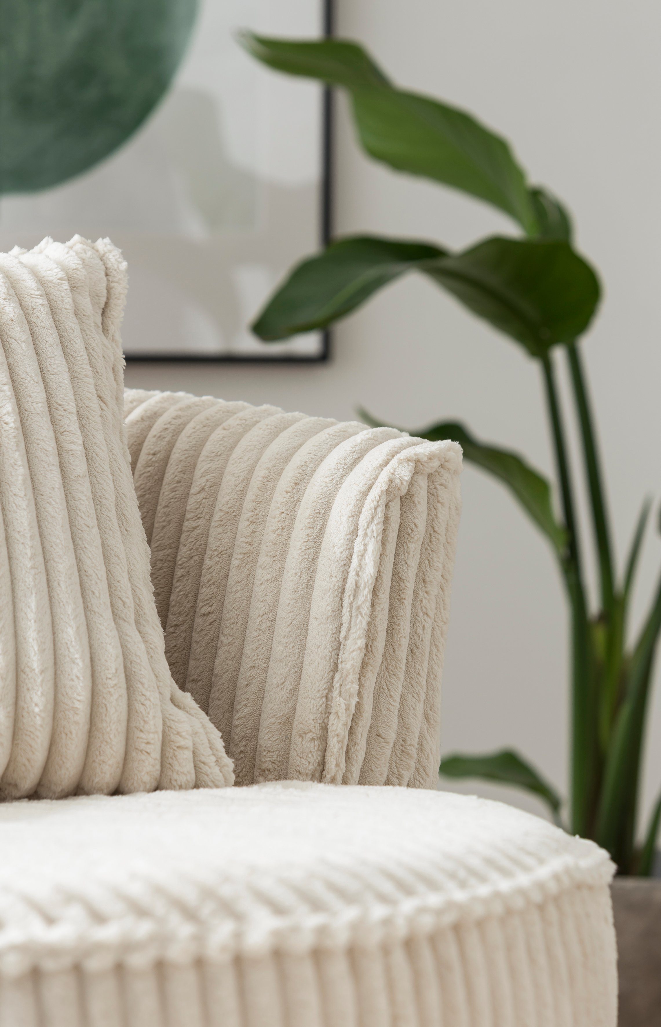 Leonique Draaibare fauteuil MAISIE, leesfauteuil, love seat, trendige stoffen mega cord en geweven velours, 360 graden draaibaar
