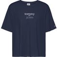 tommy jeans curve shirt met ronde hals tjw crv reg essential logo 2 ss met tommy jeans-logoprint blauw