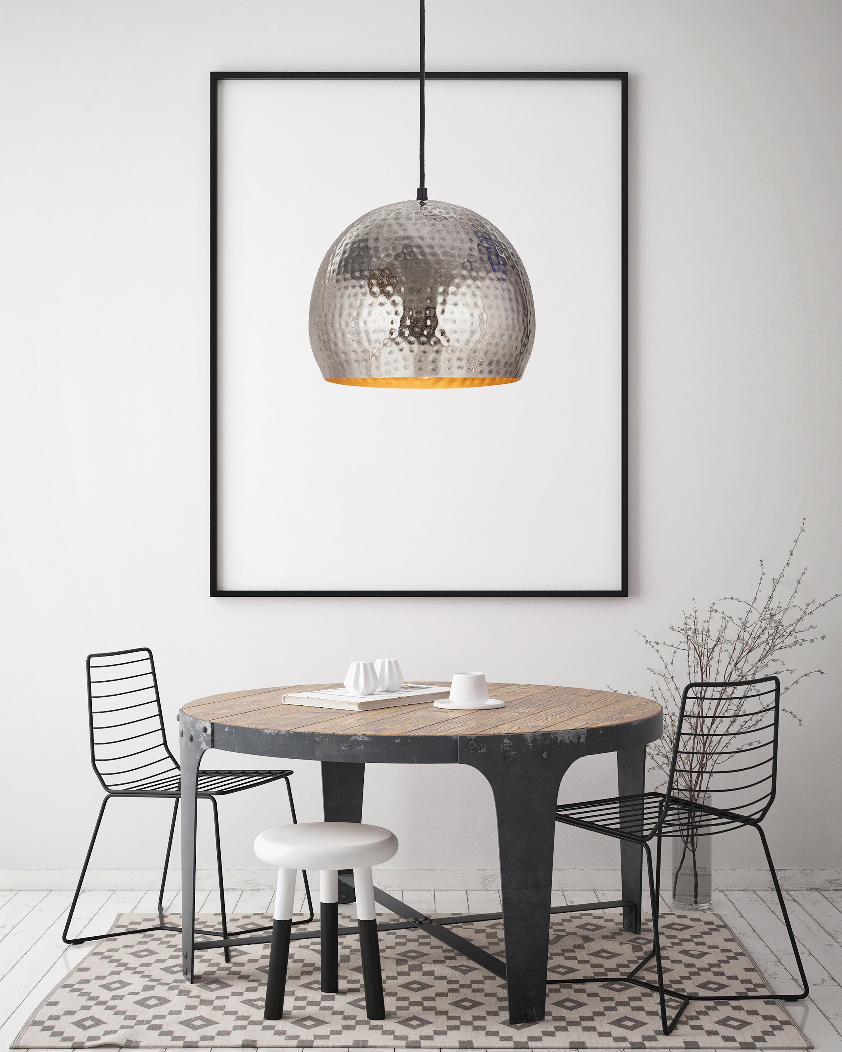 Kayoom Hanglamp Fabricia Metalen hanglamp in industriële stijl, handgemaakt in klokvorm (1 stuk)