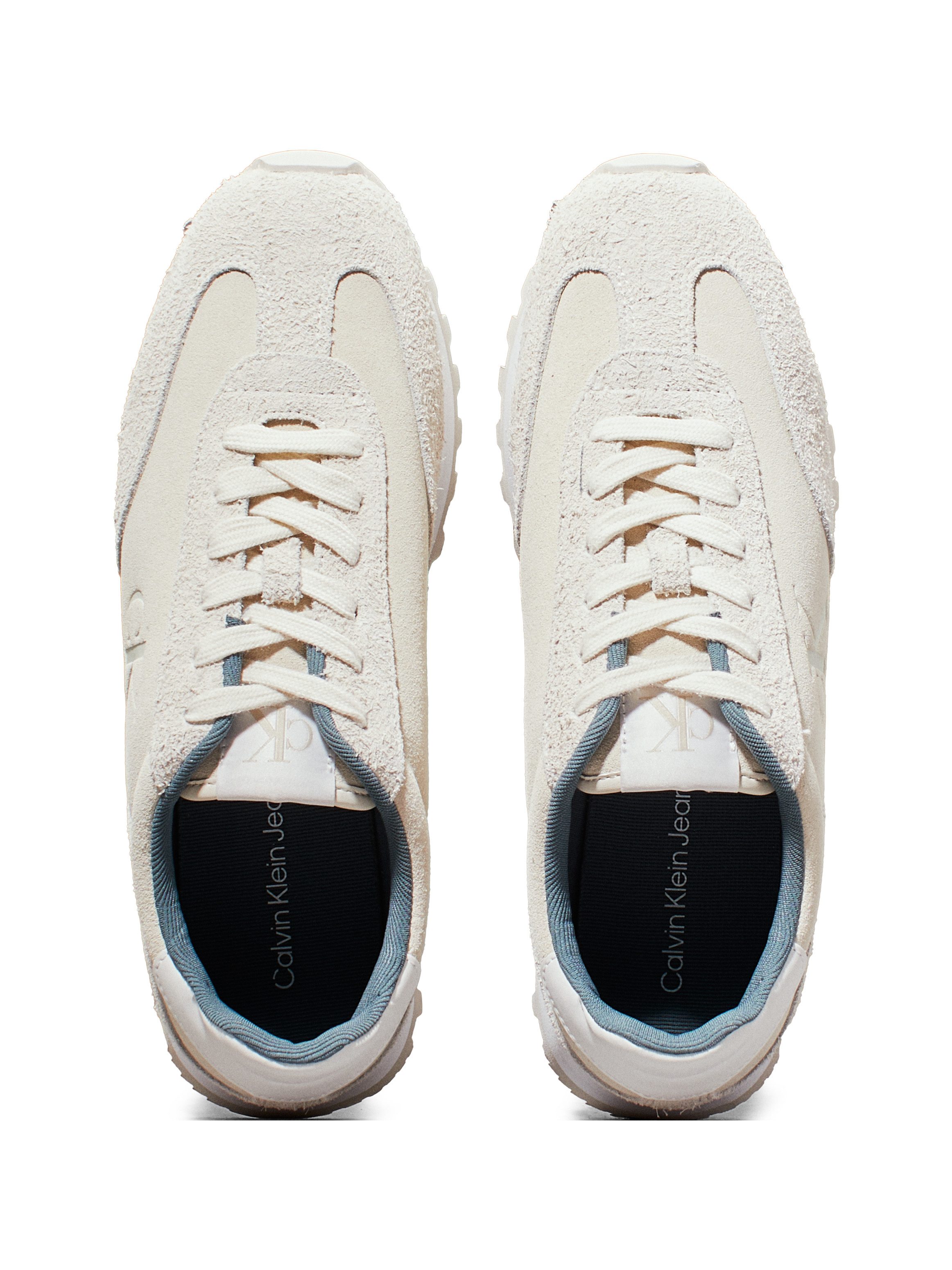 Calvin Klein Plateausneakers RUNNER LACEUP ML SUEDE , vrijetijdsschoen, veterschoen, lage schoen met zij ck-logo