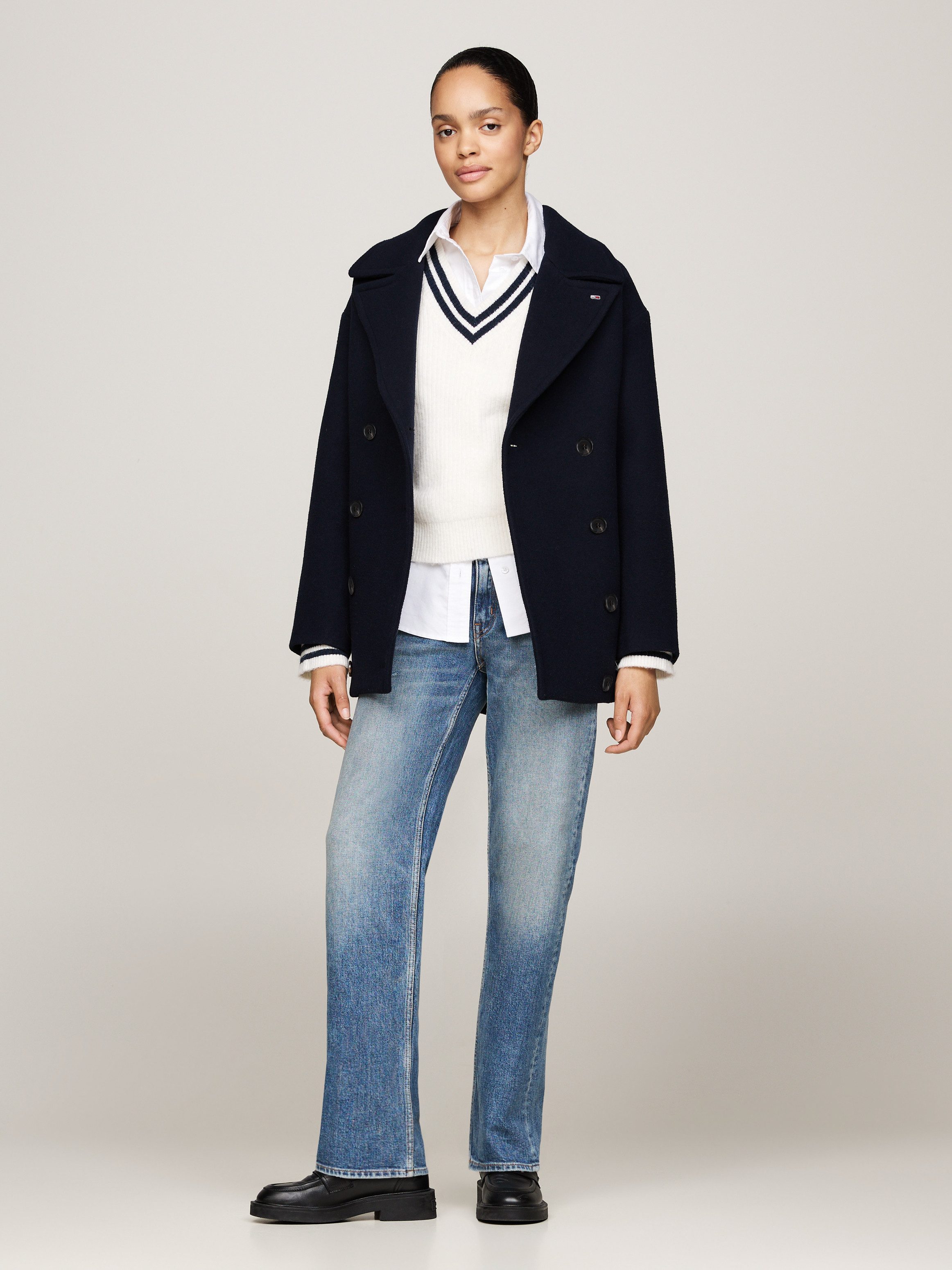 TOMMY JEANS Korte jas TJW WOOL PEACOAT