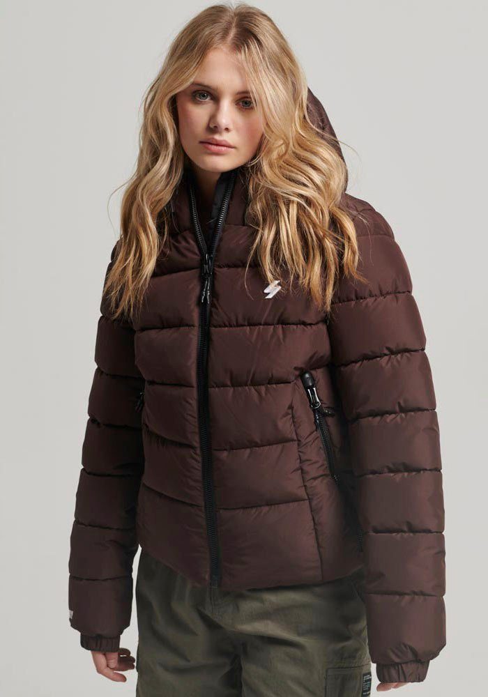 Superdry Gewatteerde jas HOODED SPIRIT SPORTS PUFFER van waterafstotend materiaal