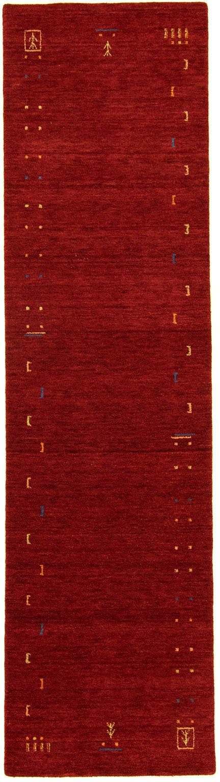 morgenland Loper GABBEH FEIN FENTH Scheerwol veelkleurig randdessin lopers maat 80 cm x 300 cm x 18 mm rood