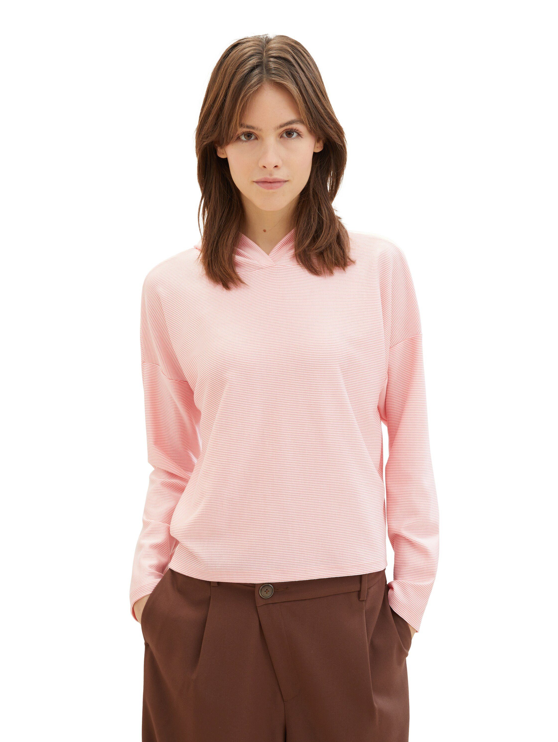 Tom Tailor Denim Capuchonshirt met gestreept patroon