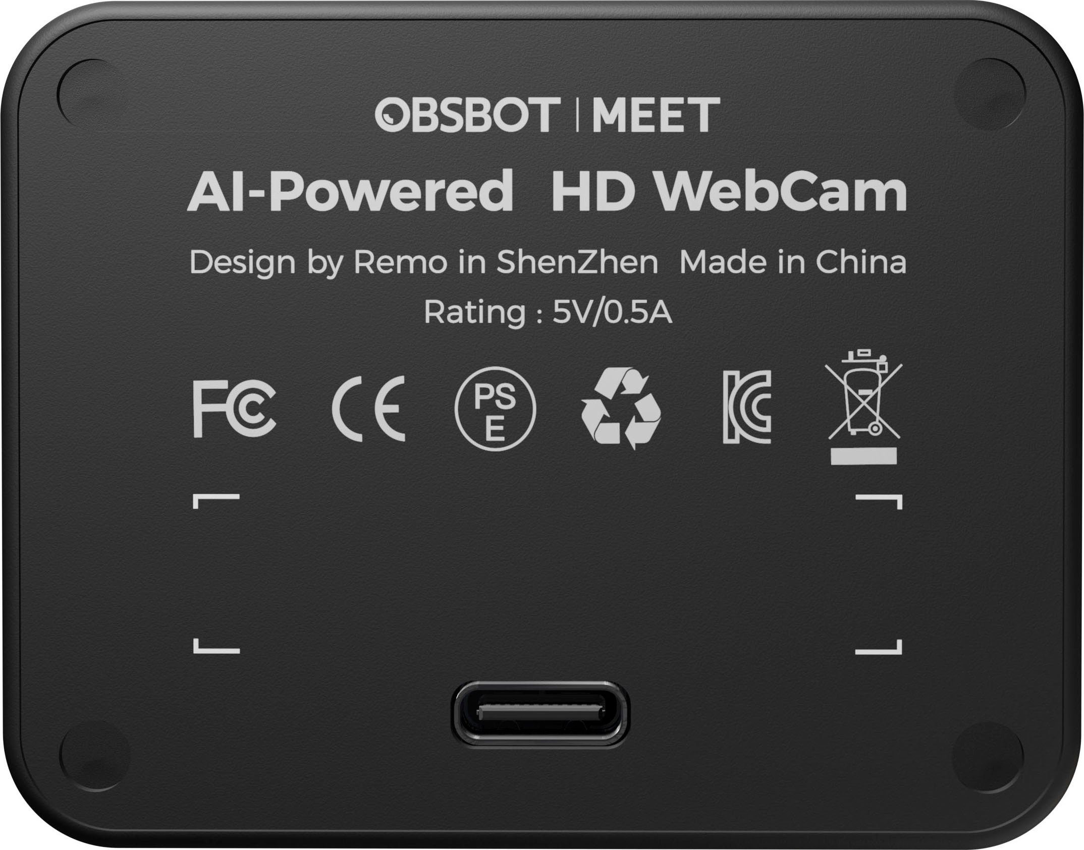 OBSBOT Webcam Meet AI-gesteunde HD-webcam voor professionele livestreams