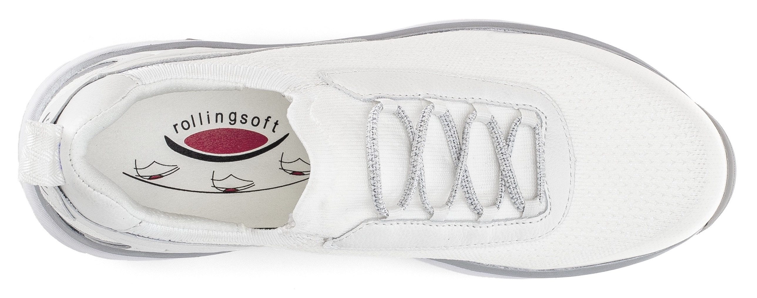 Gabor Rollingsoft Slip-on sneakers , vrijetijdsschoen, lage schoen, instapschoen met elastiek voor een goede pasvorm
