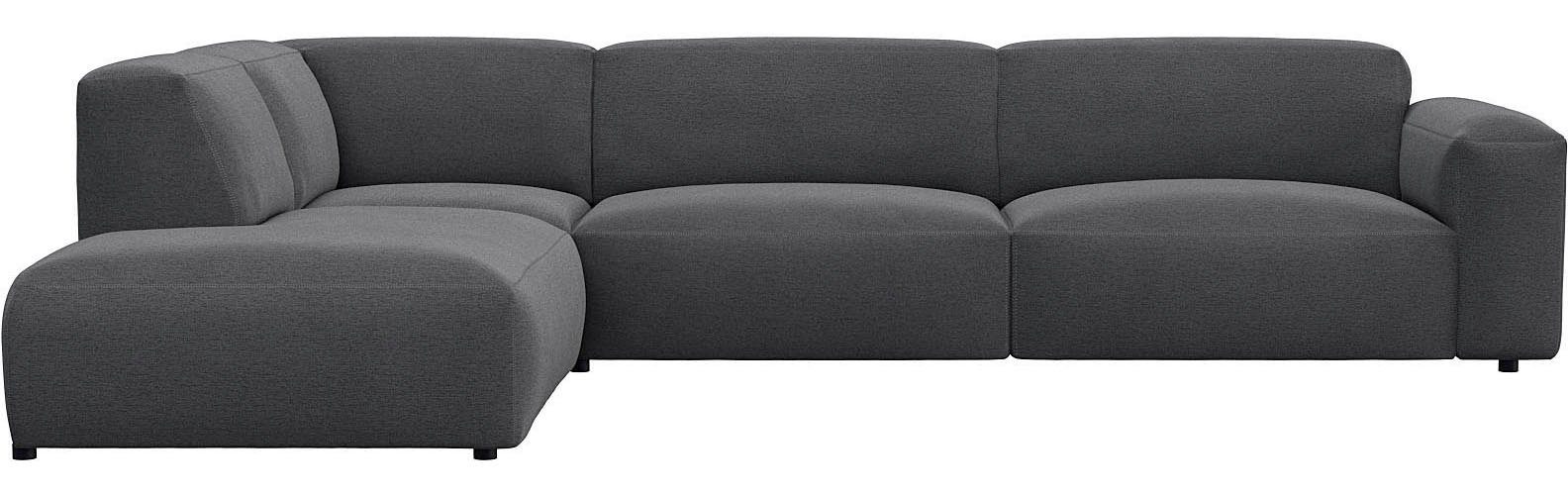 FLEXLUX Hoekbank Lucera, super comfortabel door hoogwaardige zitconstructie met koudschuim grijs, hoekbanken, 321 cm