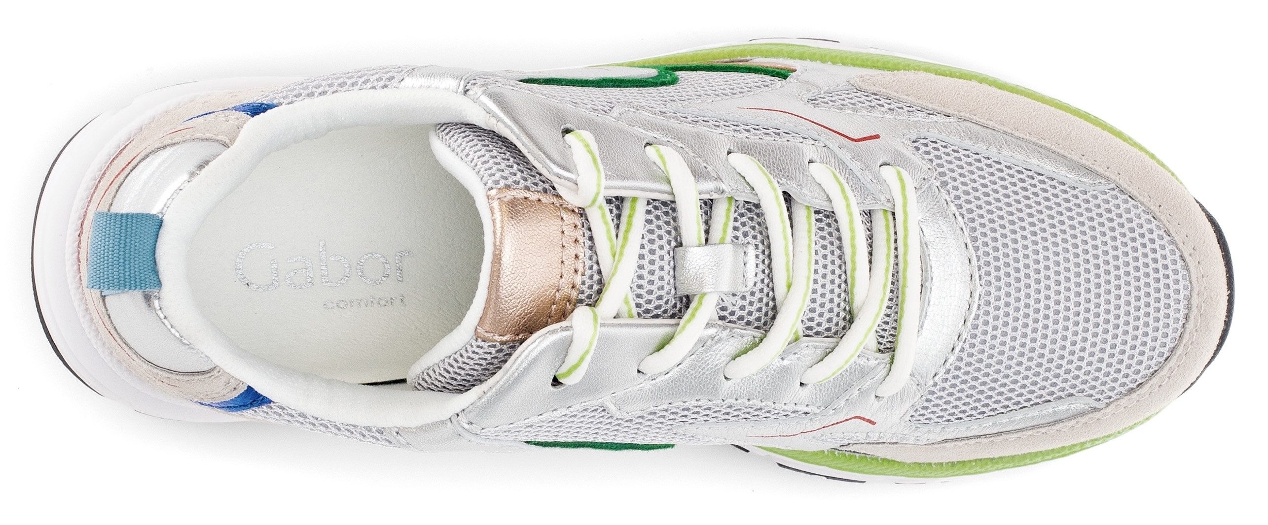 Gabor Sneakers met sleehak Florence , vrijetijdsschoen, lage schoen, veterschoen in comfortwijdte g (= breed)