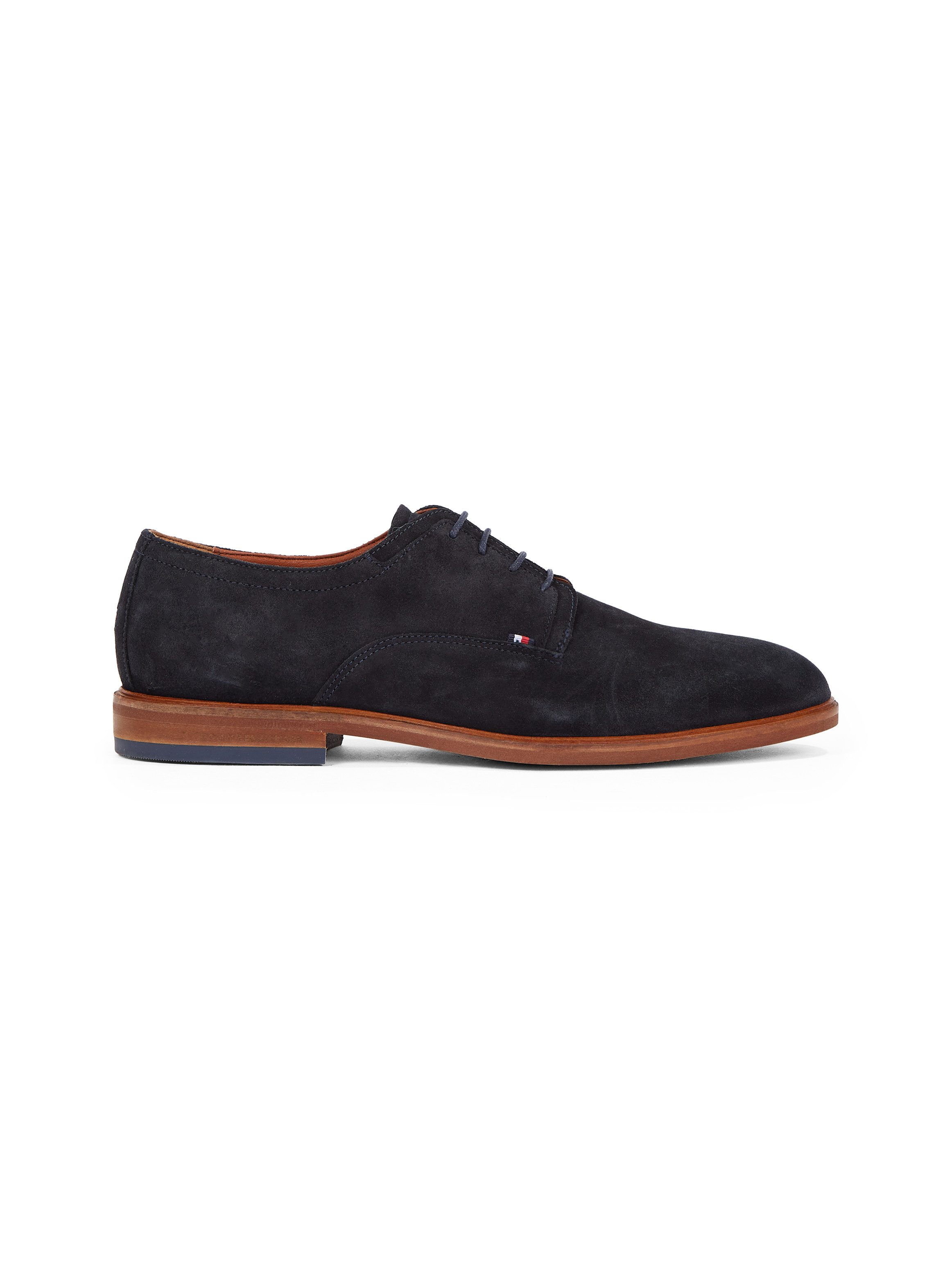 Tommy Hilfiger Veterschoenen HILFIGER THUNIT SUEDE SHOE hakken, zakelijke schoen, feest schoen in smalle vorm