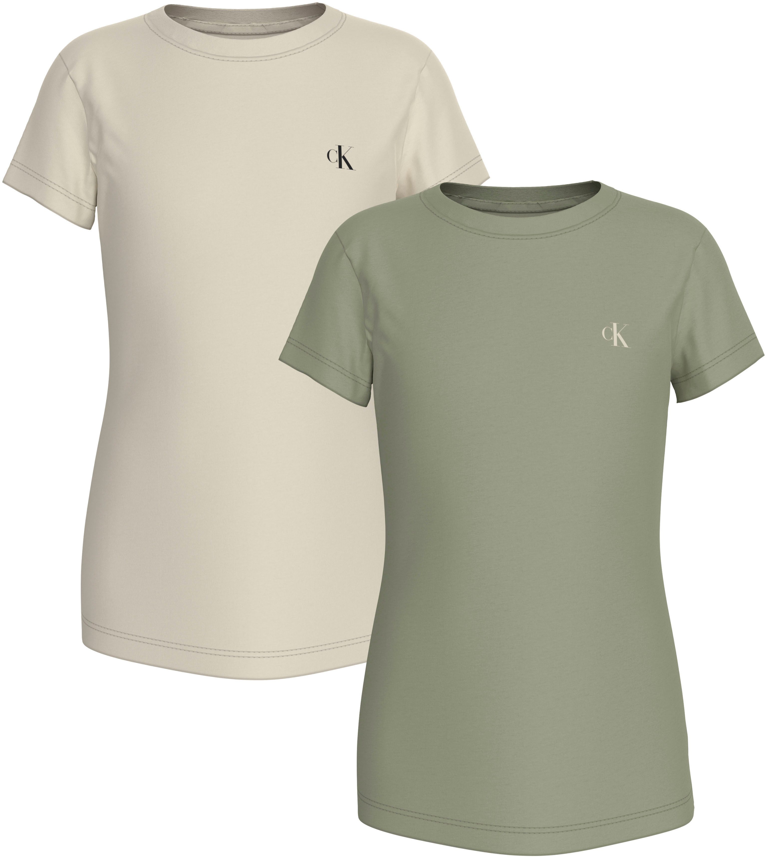 Calvin Klein T-shirt 2-PACK SLIM MONOGRAM TOP voor kinderen tot 16 jaar (set, 2-delig)