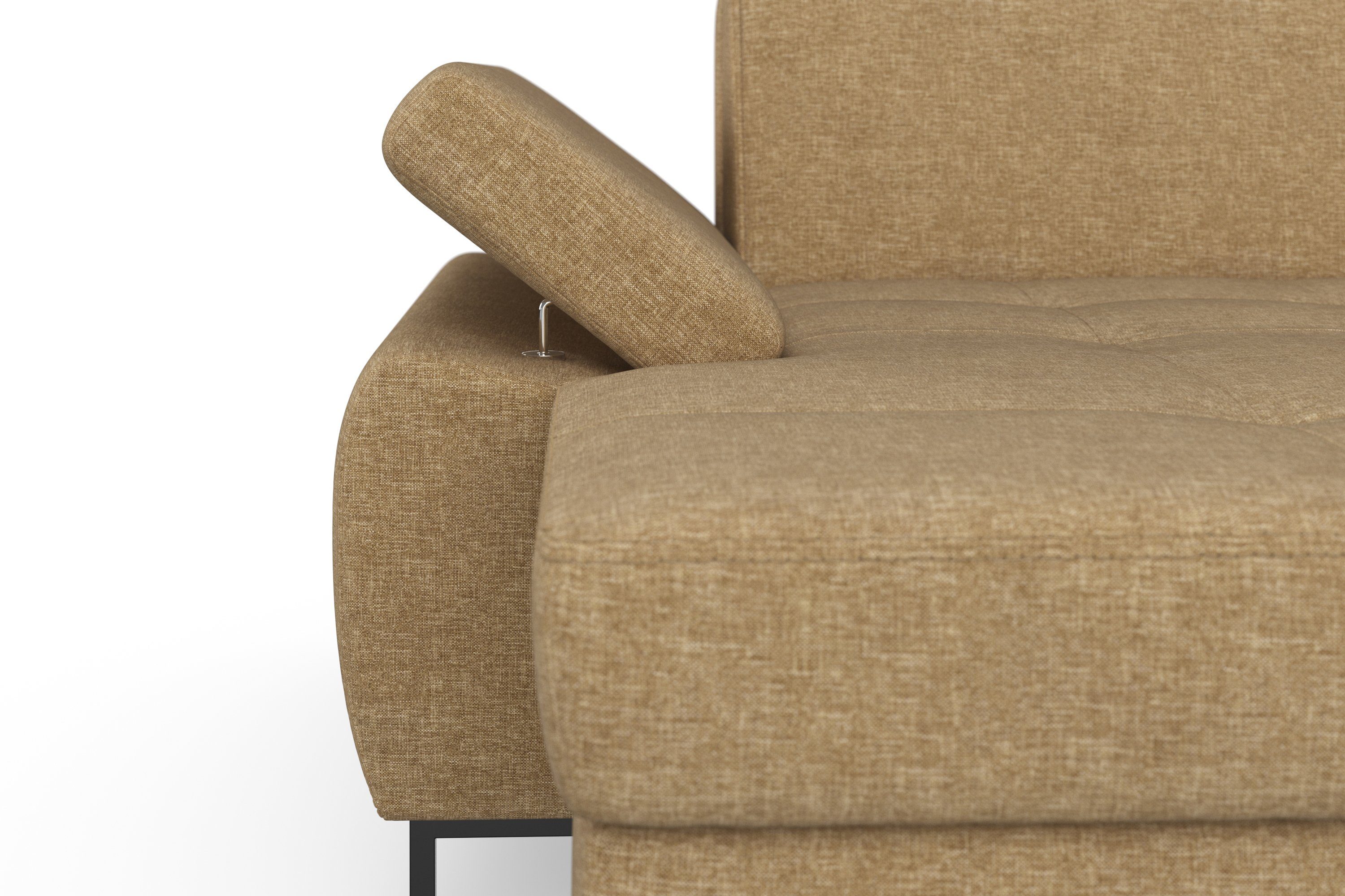 DOMO collection Hoekbank Capelo, comfortabel, duidelijke lijnen kenmerken dit ontwerp, L-Vorm met verstelbare armleuningen, naar keuze met slaapfunctie, binnenvering