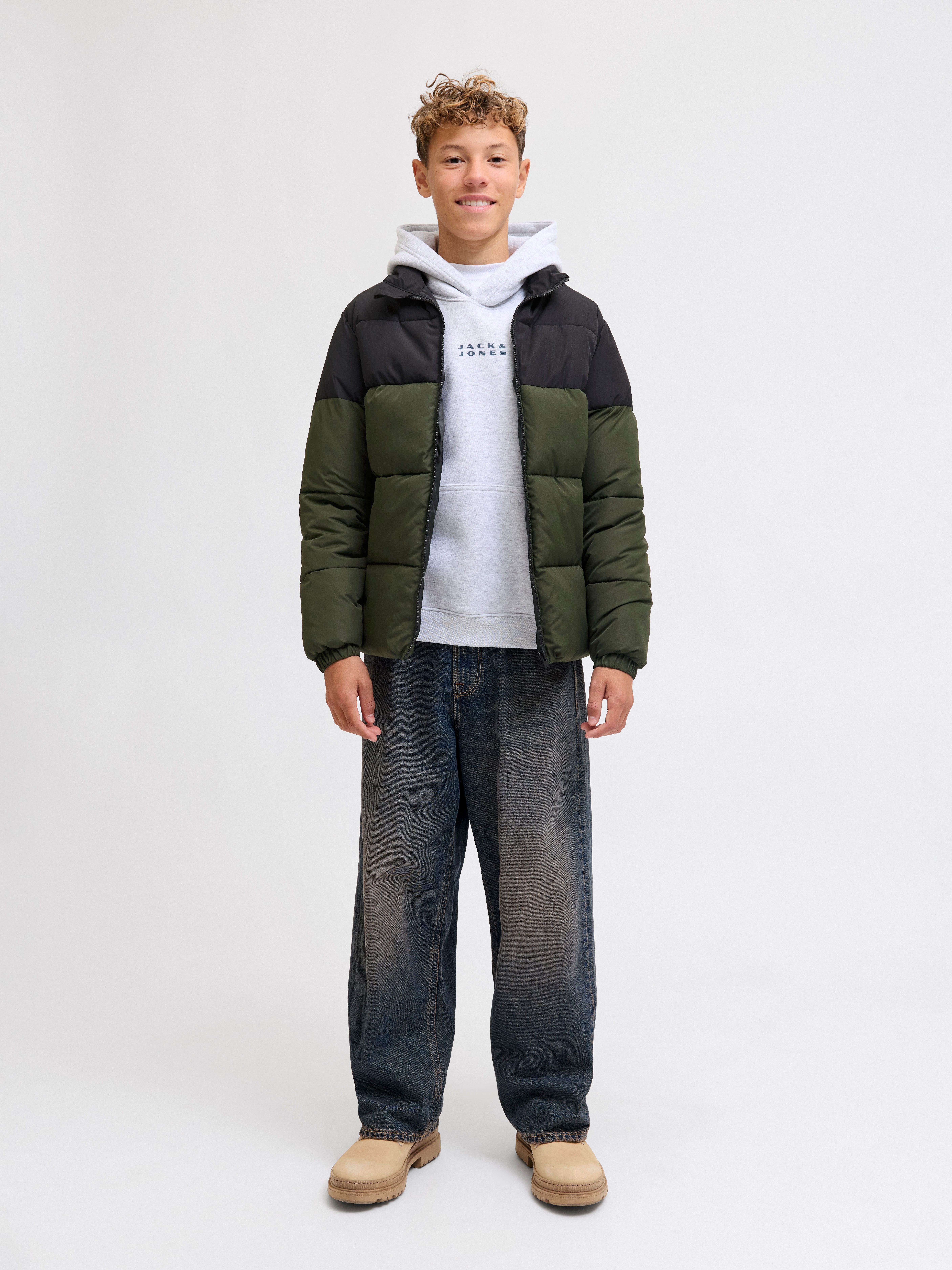 Jack & Jones Junior Gewatteerde jas JJMAZE PUFFER COLLAR JNR