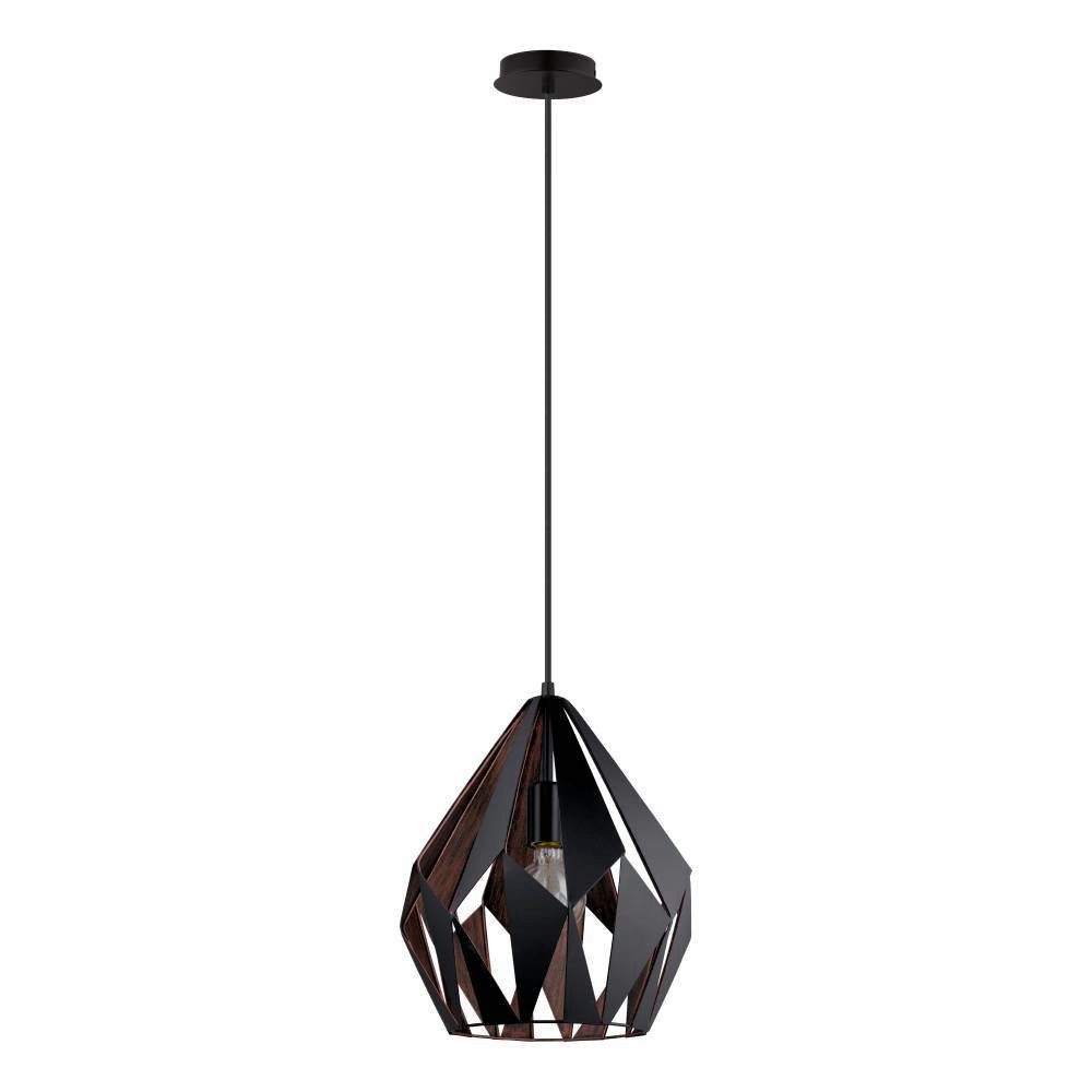 EGLO Hanglamp CARLTON 1 hanglamp, zwart-koper, staal, excl. lichtbron
