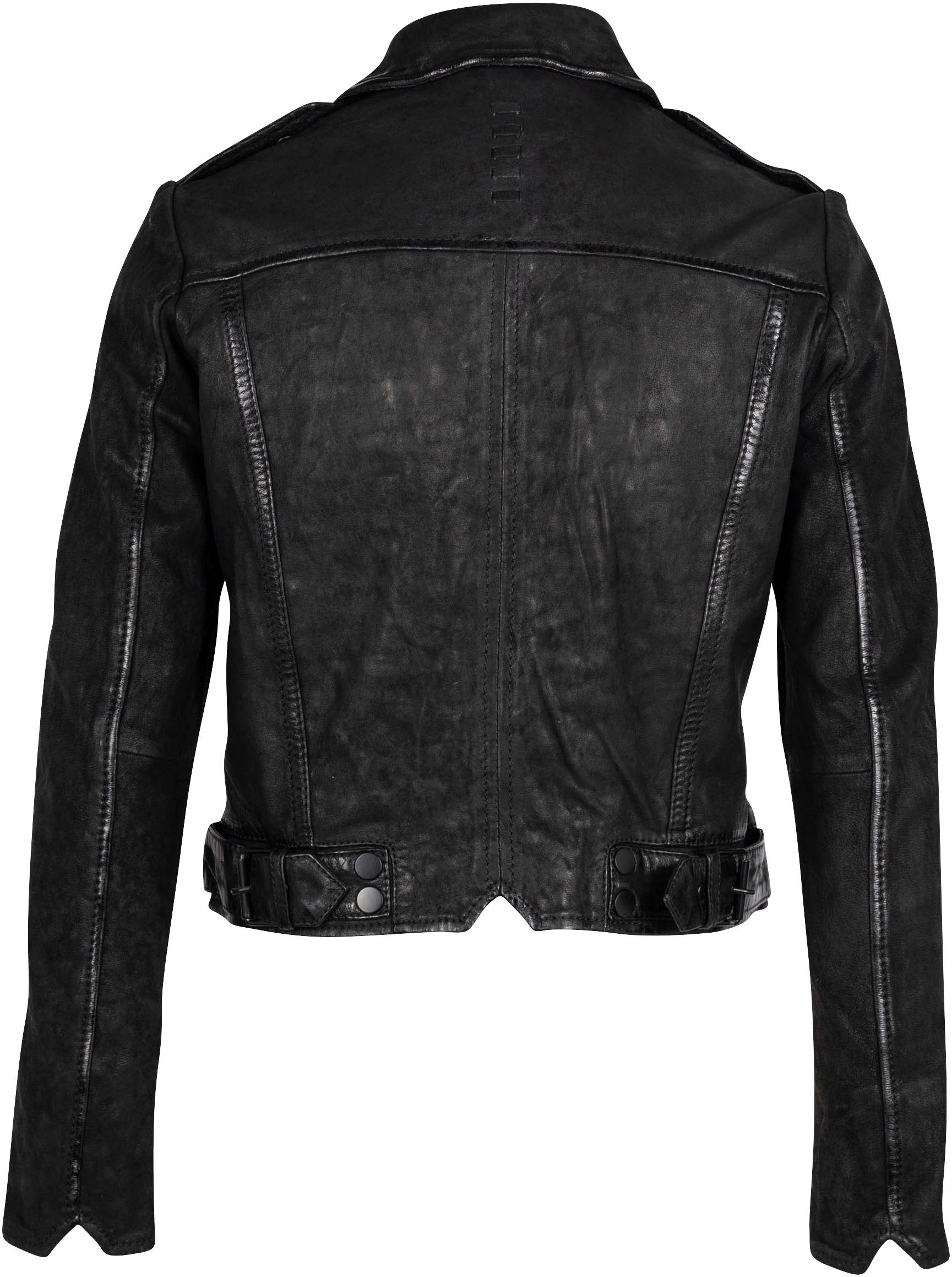 Mauritius Leren jack 2Wmarin STR met schouderflappen, met borstzakken, met studs