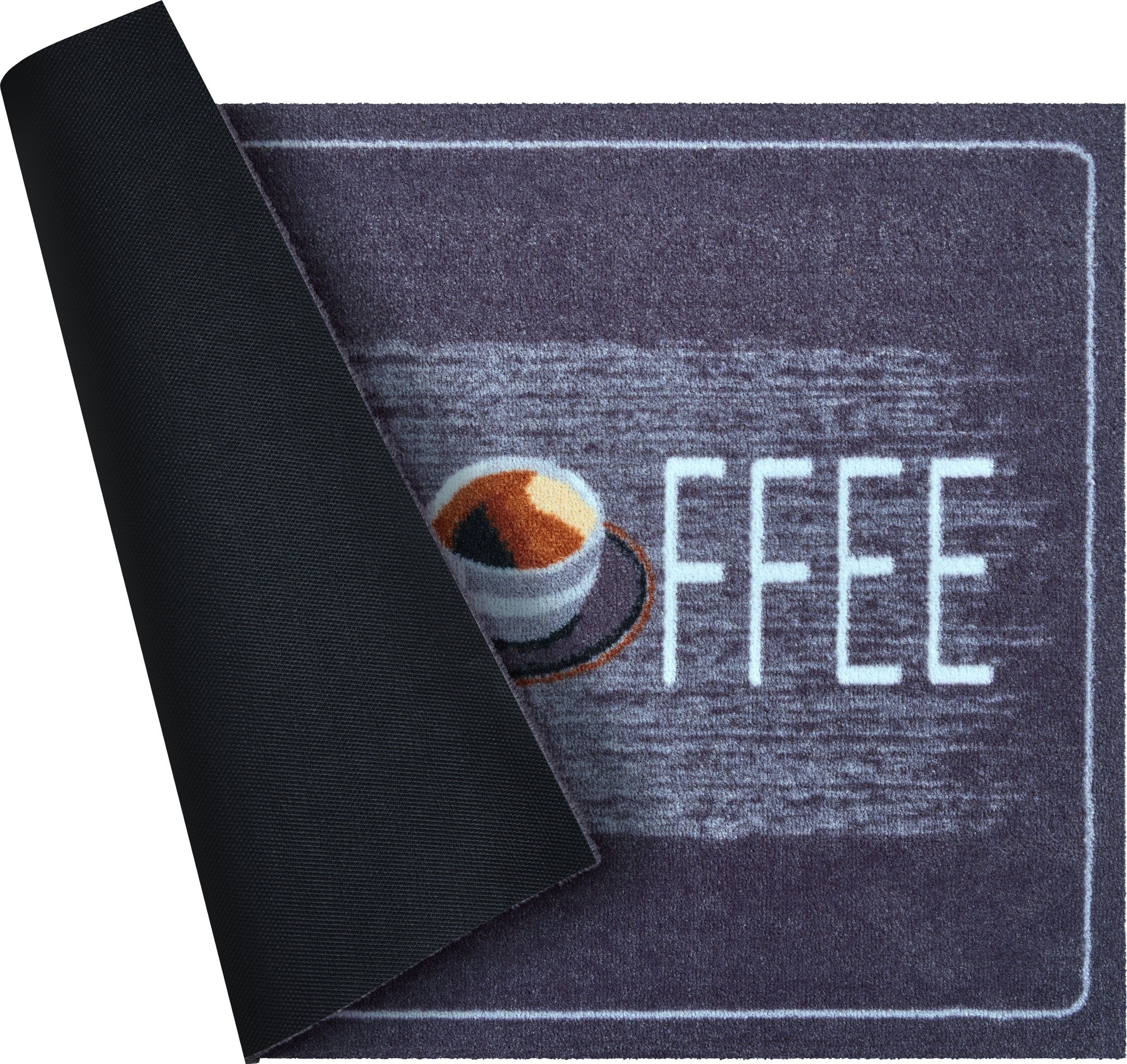 Grund Mat Koffie Inloopmat, met tekst, geschikt voor binnen en buiten, wasbaar, de