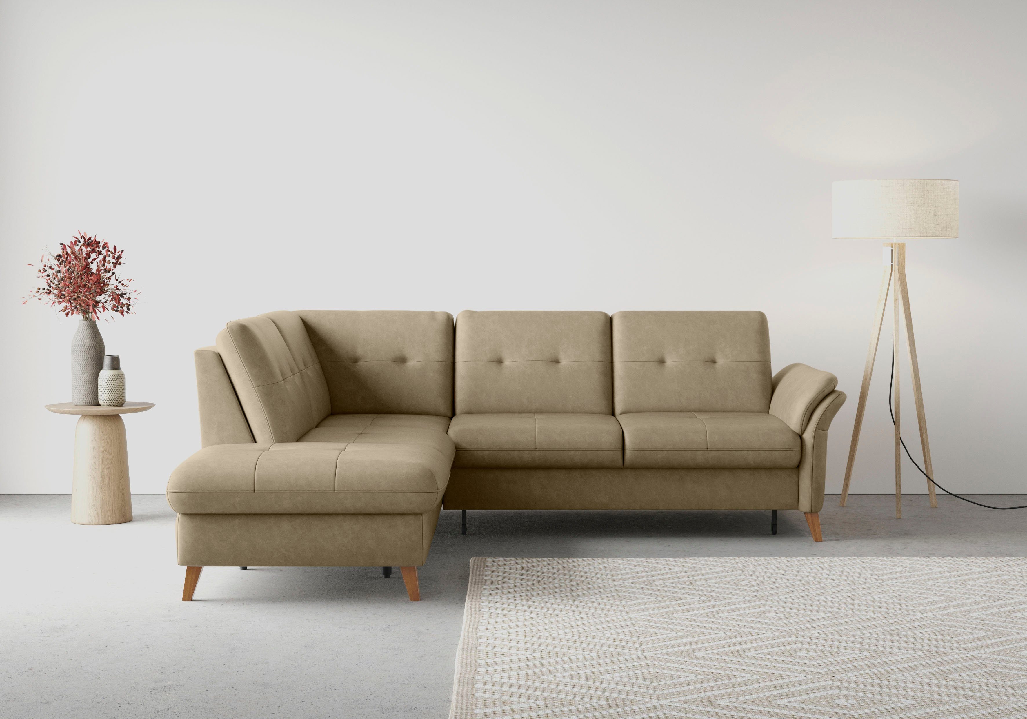 sit&more Hoekbank Göteborg inclusief zitdiepteverstelling, optioneel met bedfunctie & bedlade