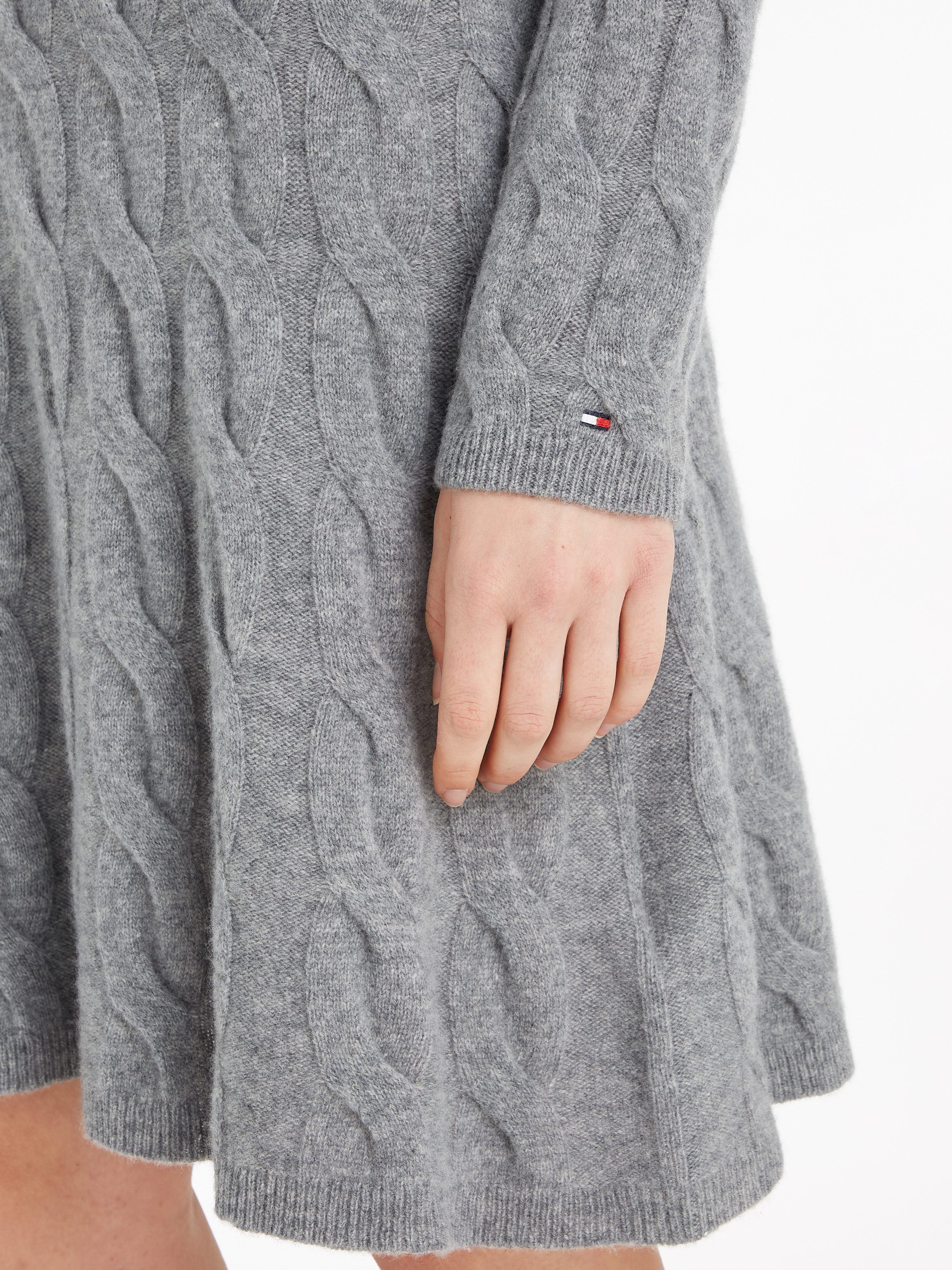 Tommy Hilfiger Gebreide jurk SOFT WOOL CABLE POLO SWT DRESS