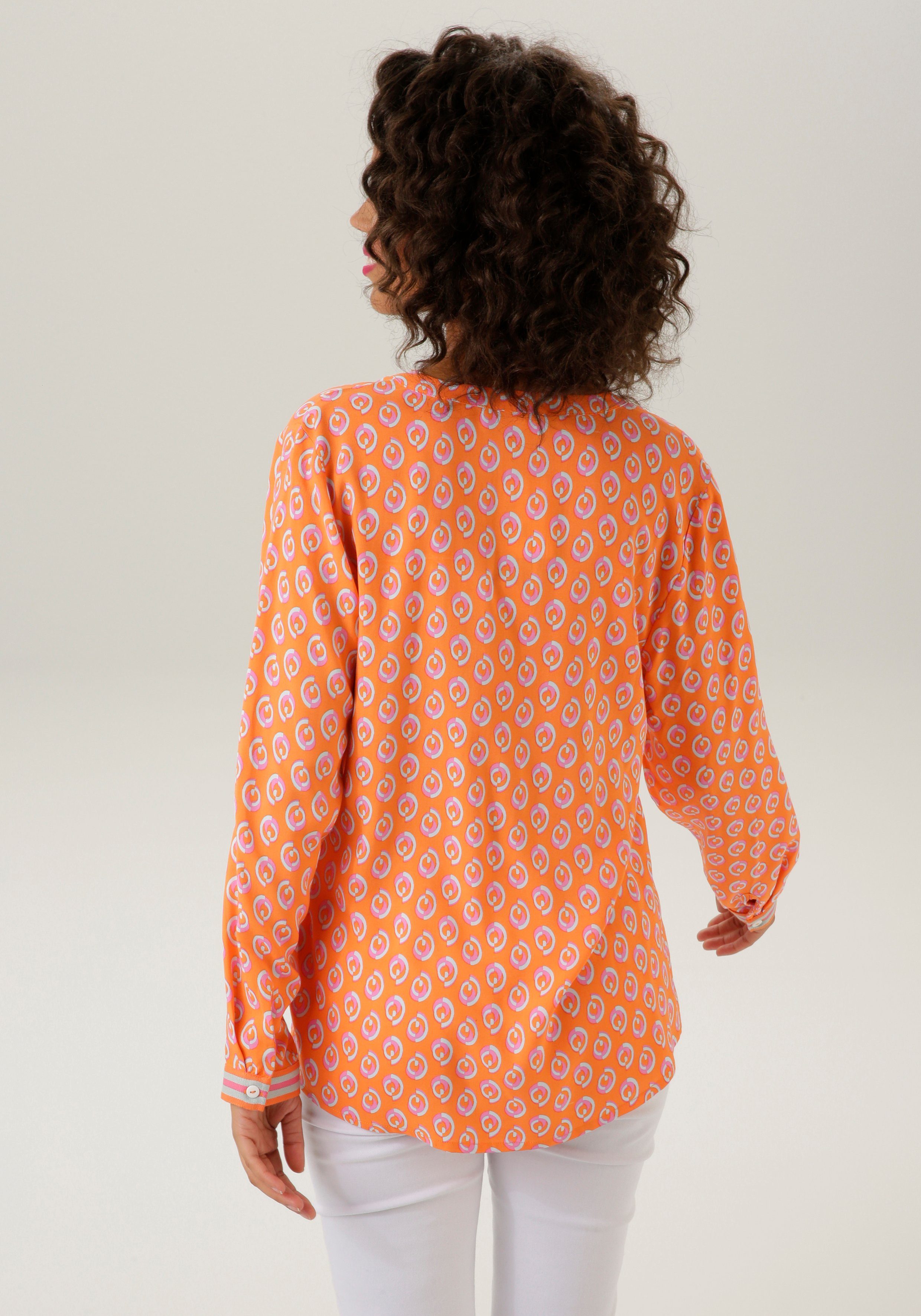 Aniston CASUAL Blouse zonder sluiting met opvallende, grafische print