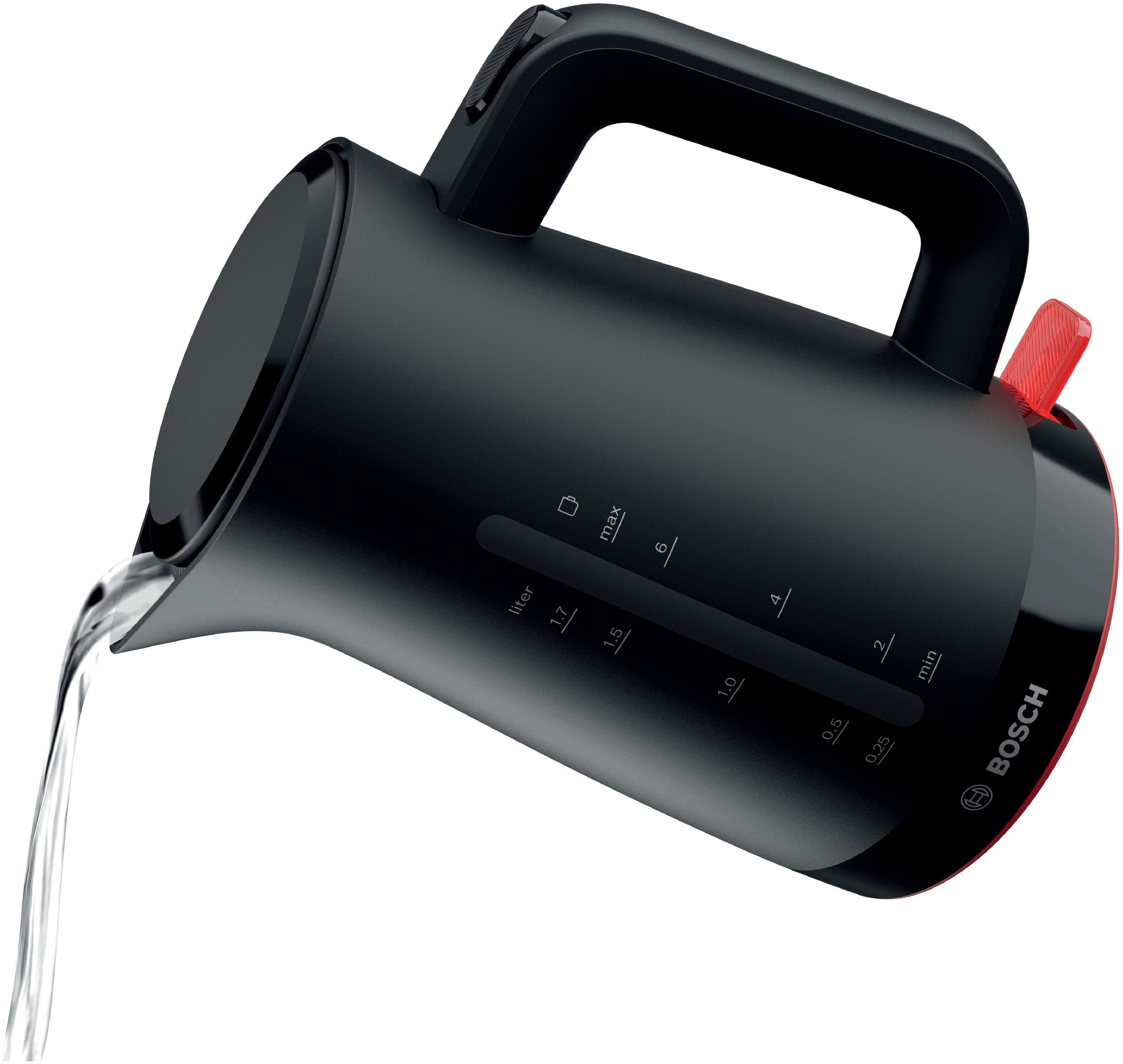 BOSCH Waterkoker MyMoment TWK3M123, 1,7 l, Automatische uitschakeling, kopjesweergave, aan beide kanten waterniveauaanduiding