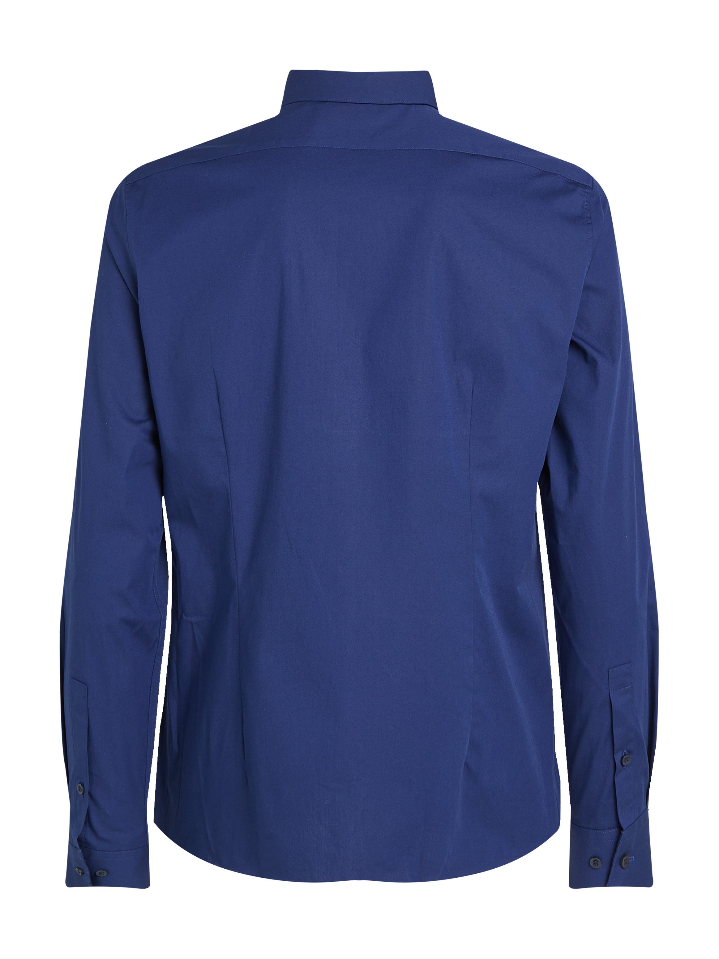 Calvin Klein Businessoverhemd POPLIN STRETCH SLIM SHIRT met kent-kraag, logoprint op borsthoogte