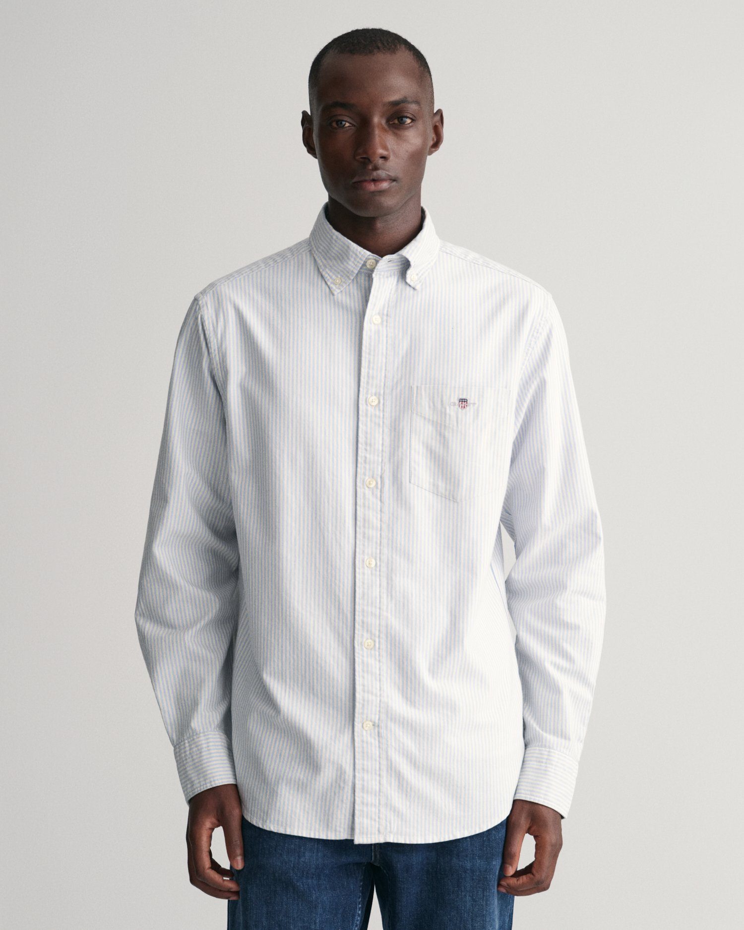 NU 20% KORTING: Gant Overhemd met lange mouwen REG OXFORD BANKER STRIPE SHIRT met een stijlvol logob