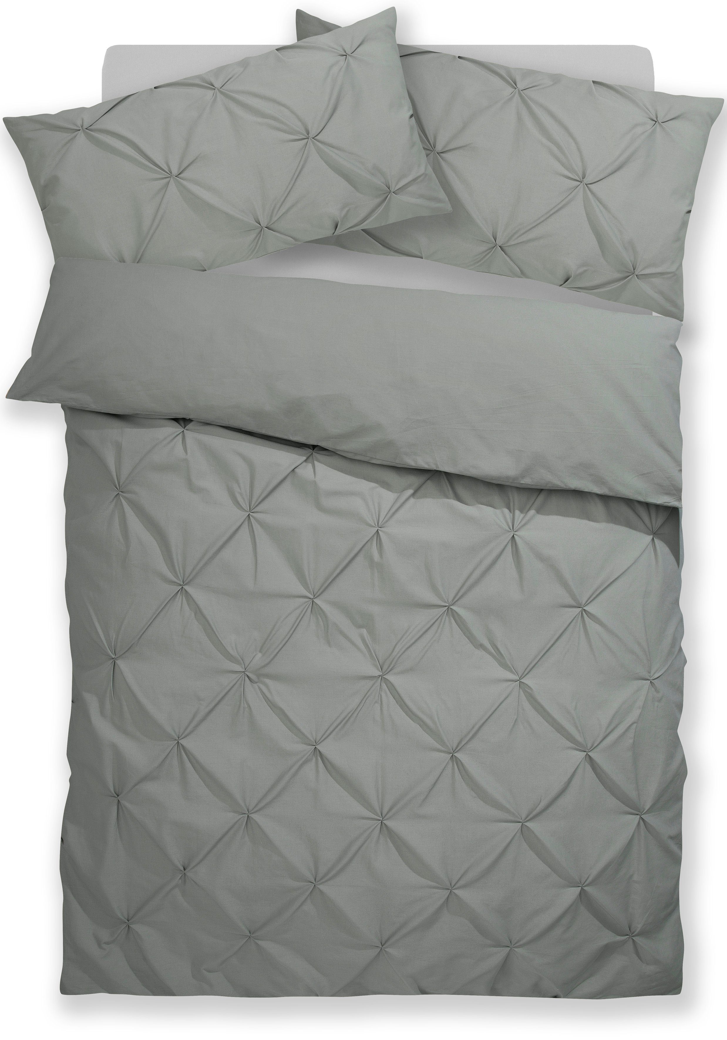 Home affaire Overtrekset Elliant in formaat 135 x 200 of 155 x 220 cm Dekbedovertrek van katoen, elegante dekbedovertrek met hoog-laag structuur (2-delig)