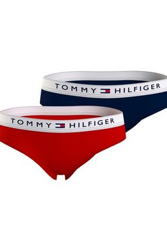 tommy hilfiger underwear slip gemaakt van biologisch katoen (set, 2 stuks, set van 2) rood