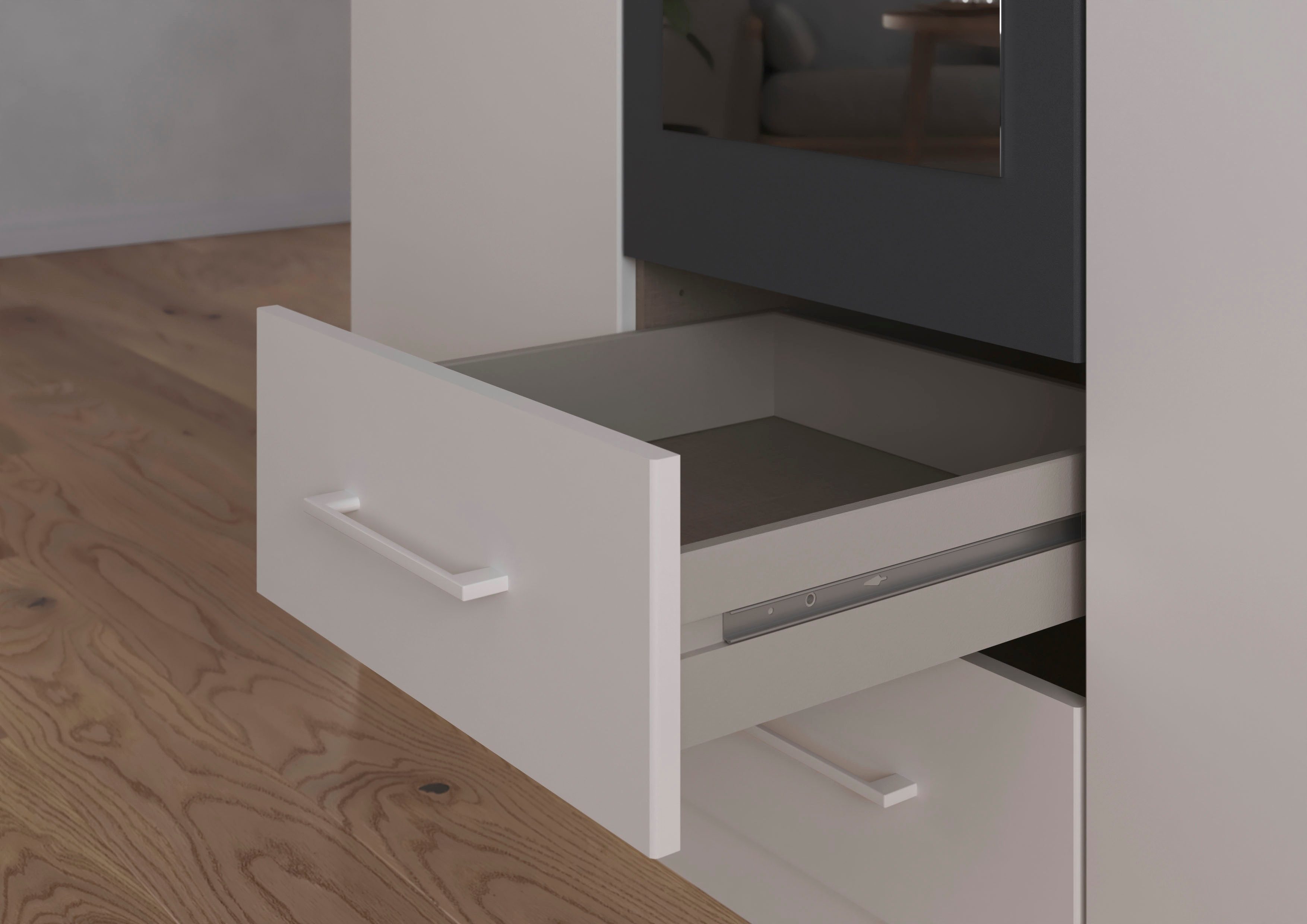 rauch Draaideurkast Kledingkast garderobe KREFELD optioneel met spiegel met 3 greepvarianten, incl. praktische lades made in germany