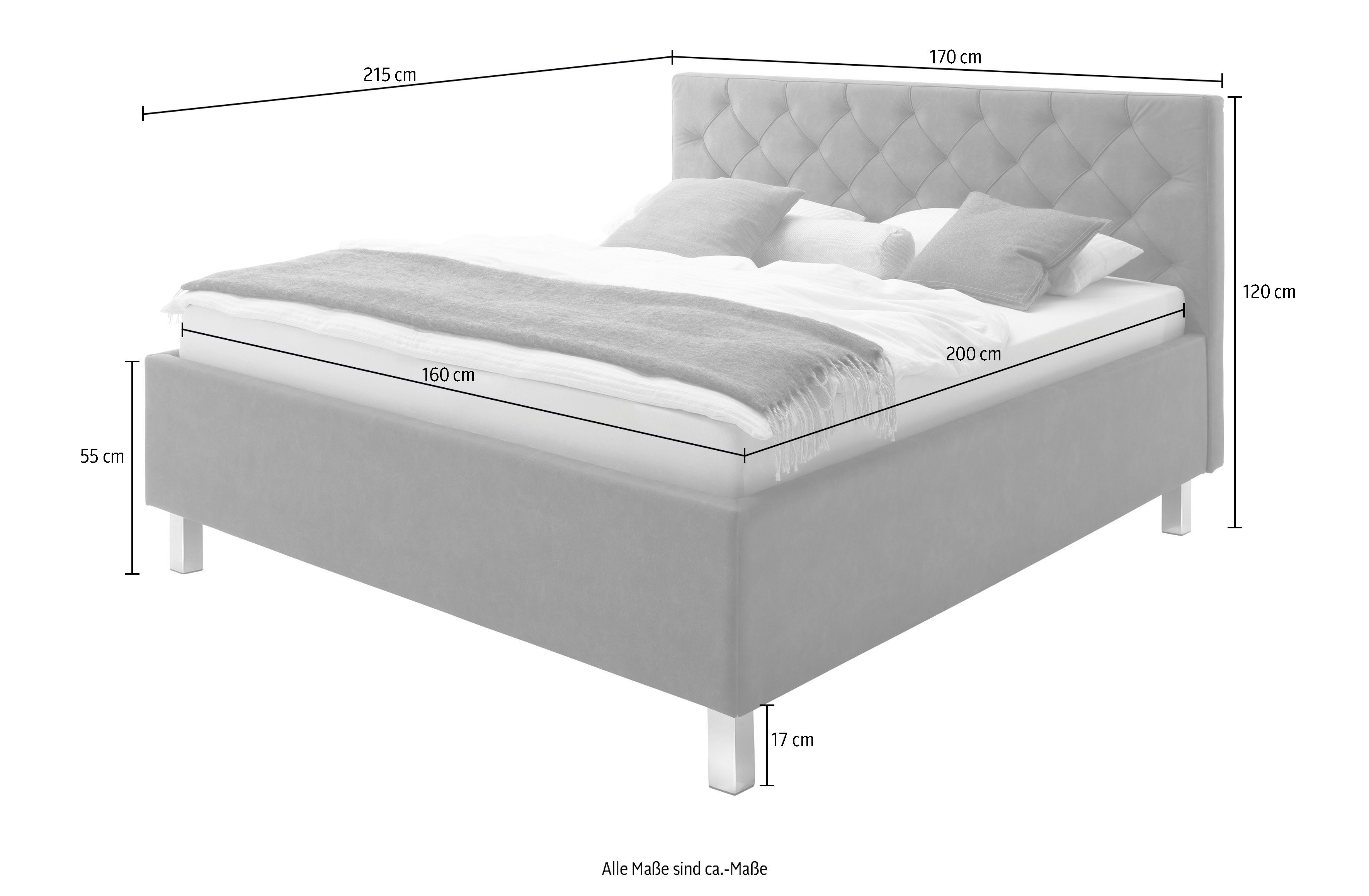 meise.möbel Gestoffeerd bed Sanremo met bedkist