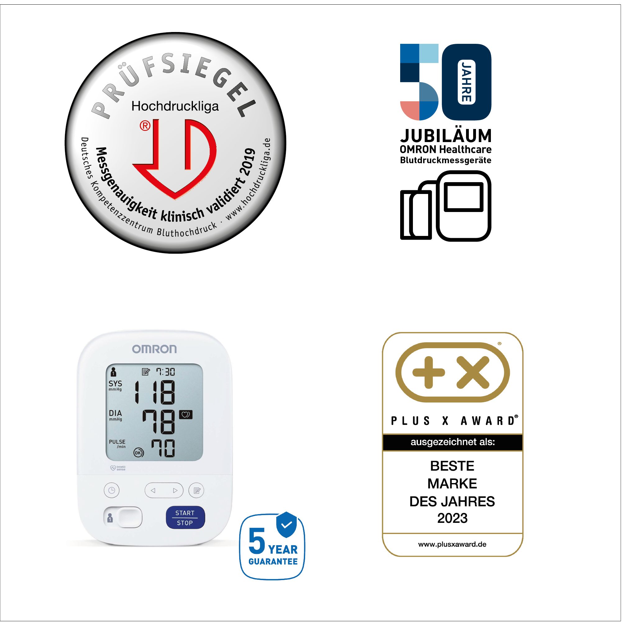 Omron Bovenarm-bloeddrukmeter X3 Comfort met indicator hoge bloeddruk