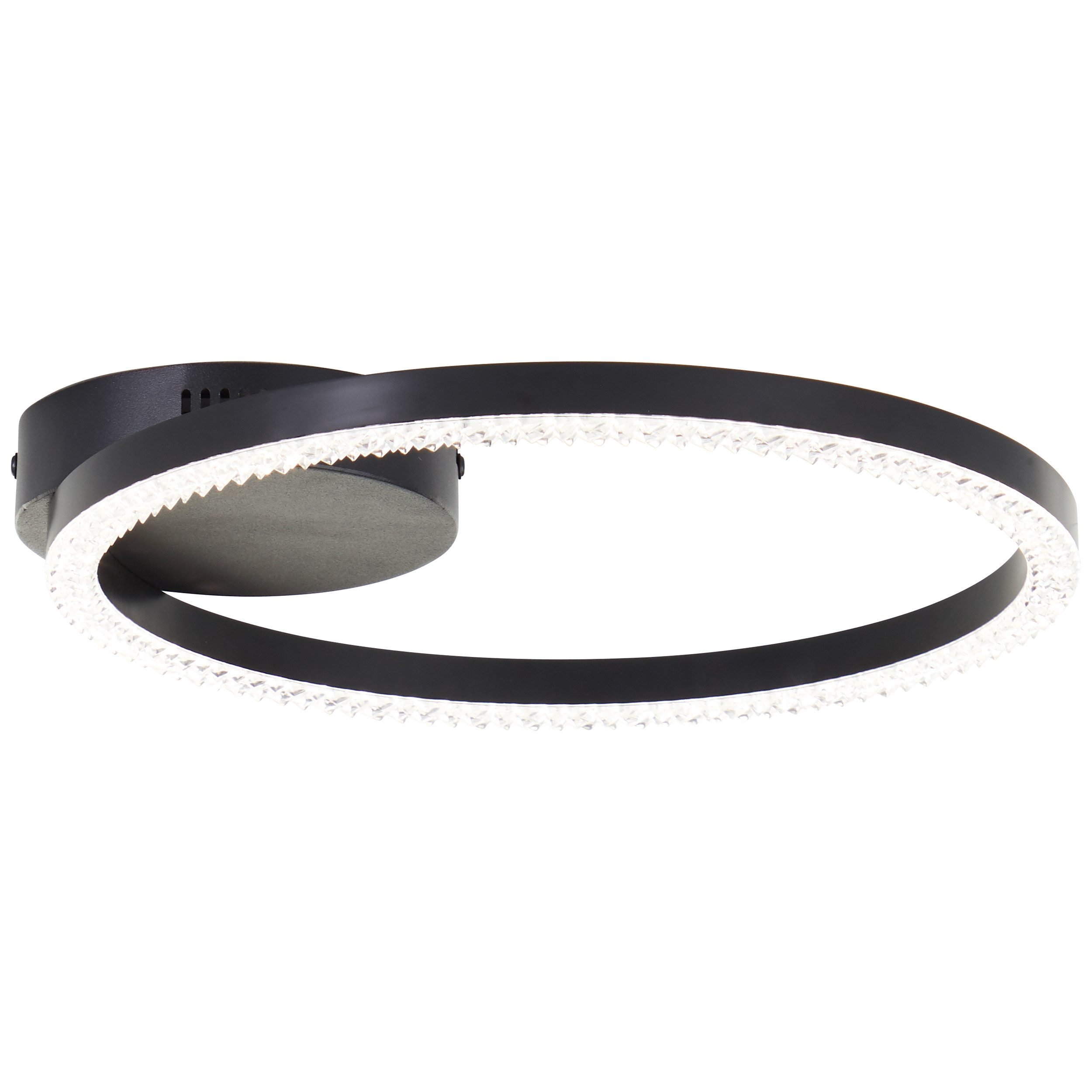 Brilliant Leuchten Led-plafondlamp AURELIA Kristaloptiek, Ø 30 cm, 1500 lm, 4000 K, metaal/kunststof, zwart