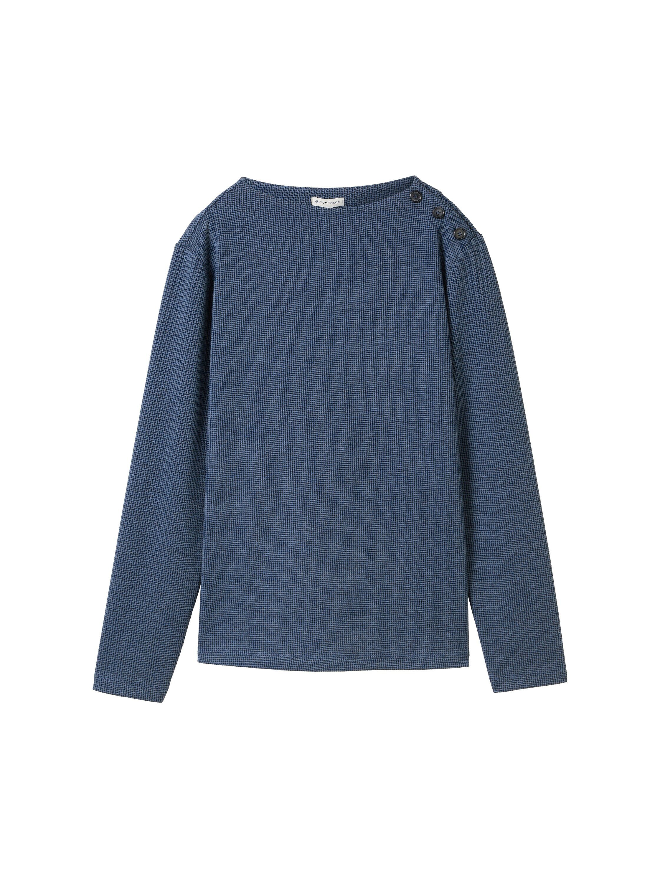 Tom Tailor Lang sweatshirt met knopen op de schouder