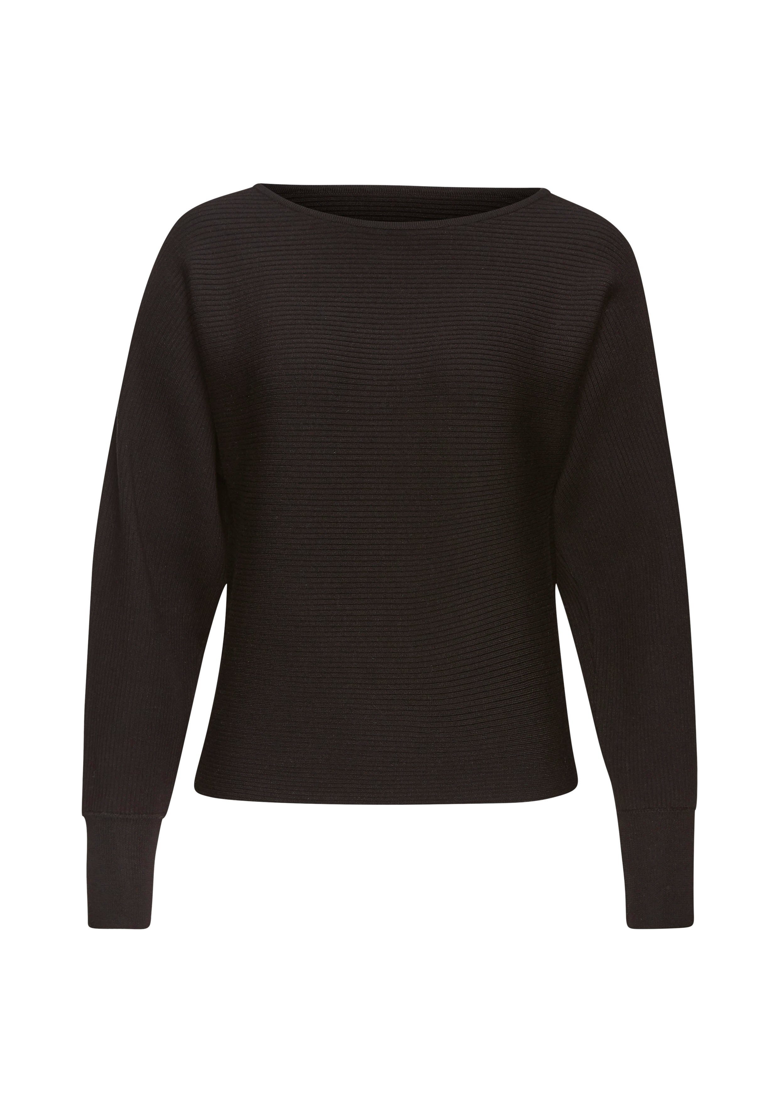 Vivance Gebreide trui met u-boot halslijn vleermuismouwen strepenlook oversized
