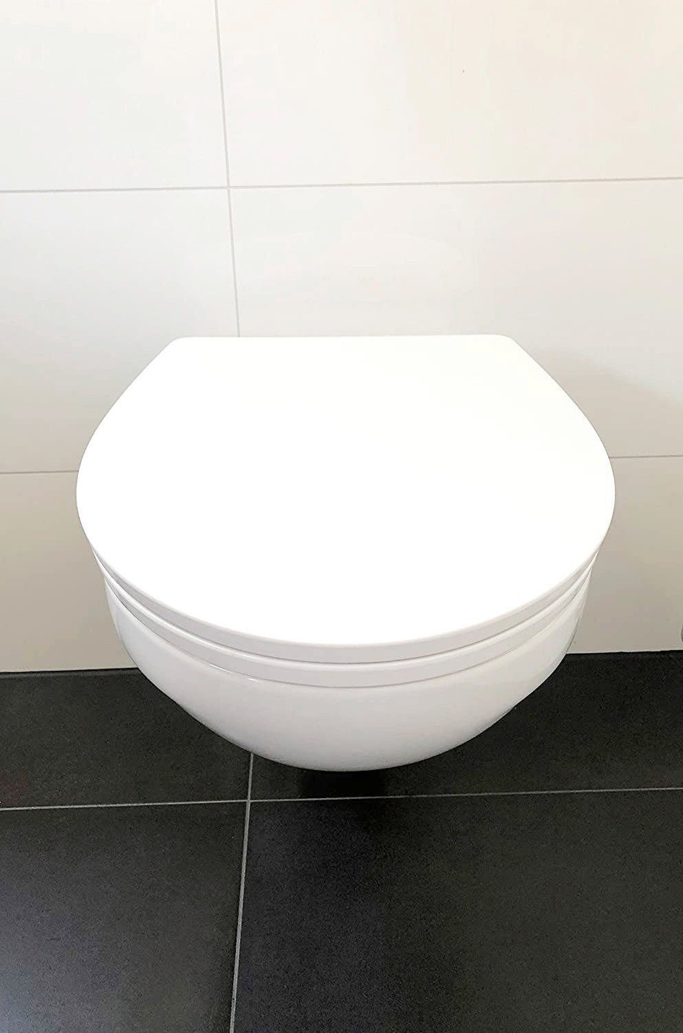 ADOB Toiletzitting Wit Soft-closemechanisme, voor het schoonmaken met één druk op de knop afneembaar