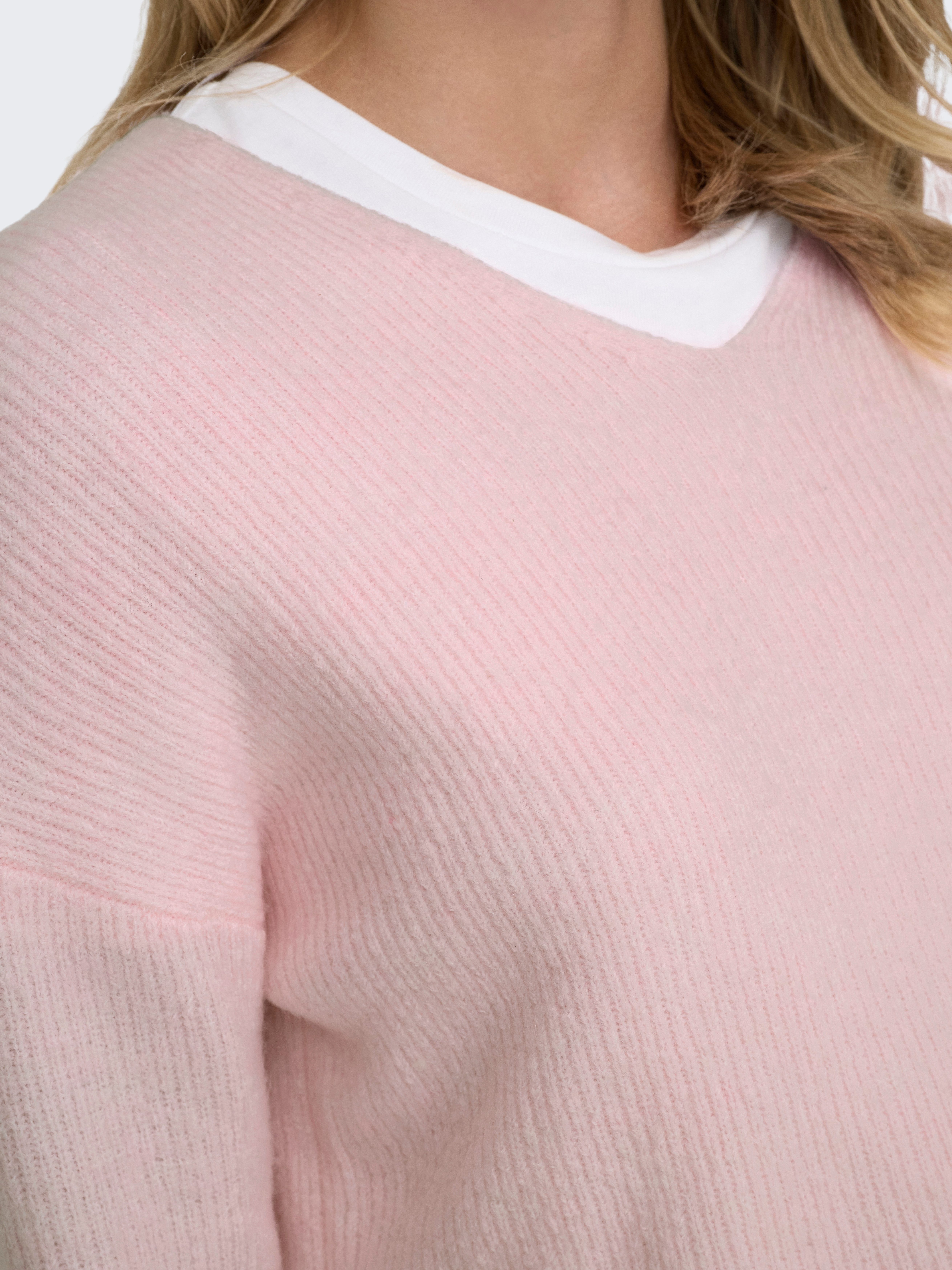 Only Trui met V-hals ONLCAMILLA V-NECK L S PULLOVER KNT NOOS