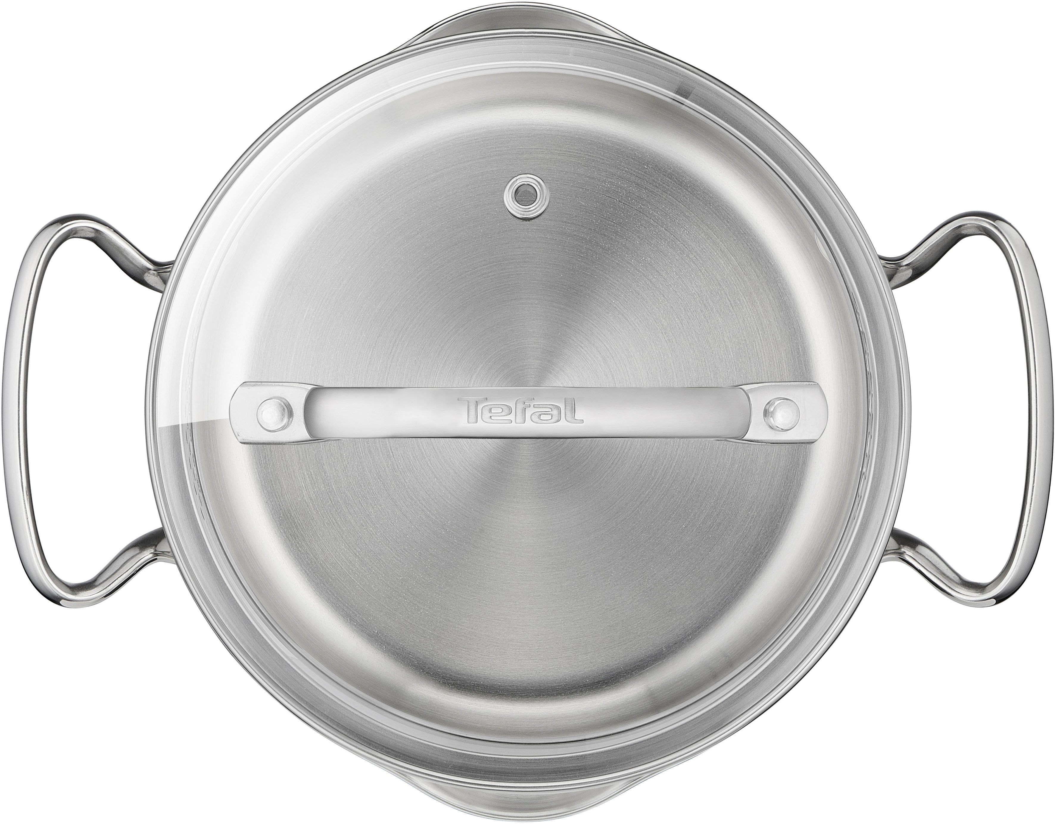 Tefal Kookpan Duetto+ hoogglans gepolijst, glazen deksel met zeeffunctie