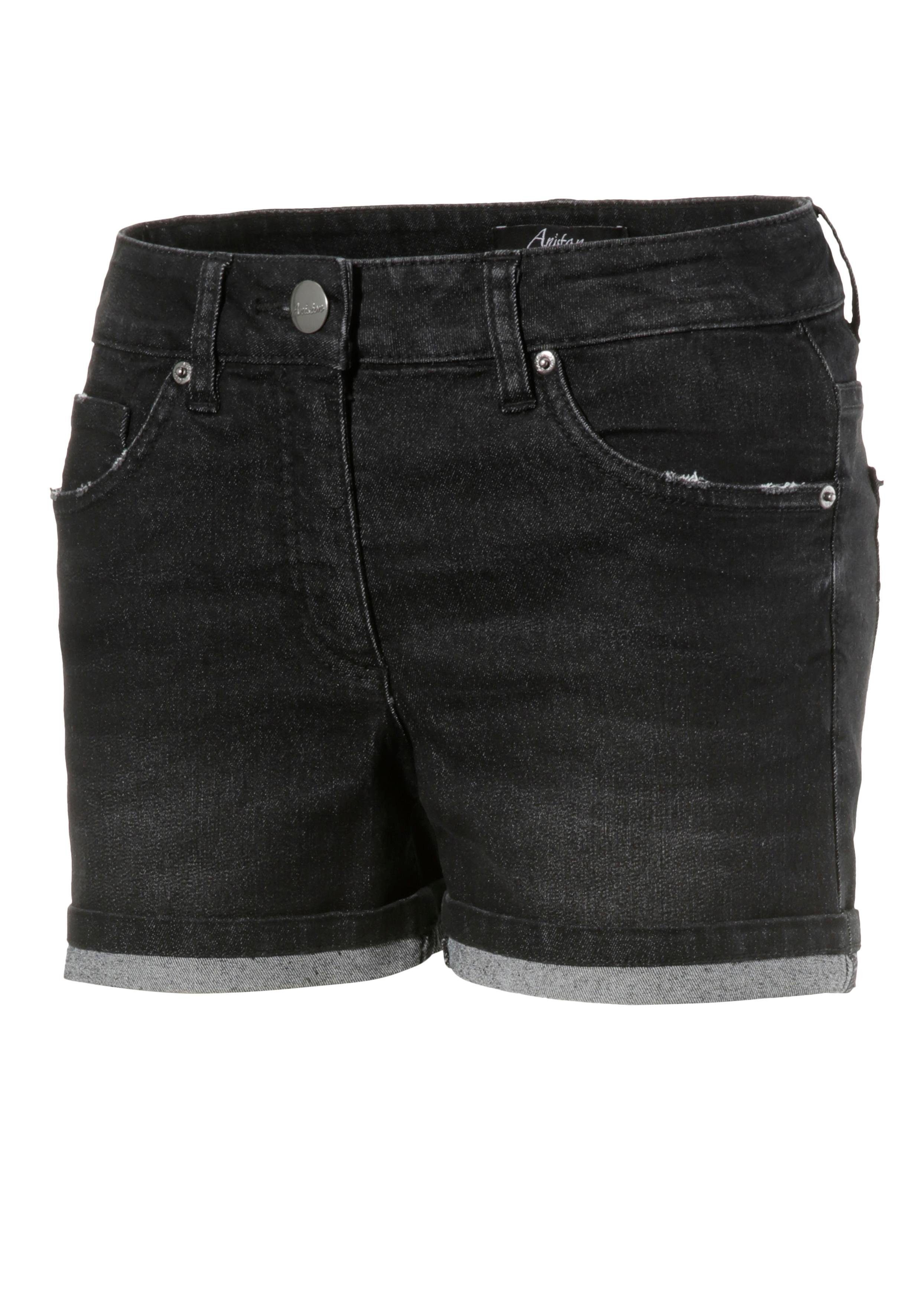 Aniston CASUAL Jeansshort met lichte slijteffecten