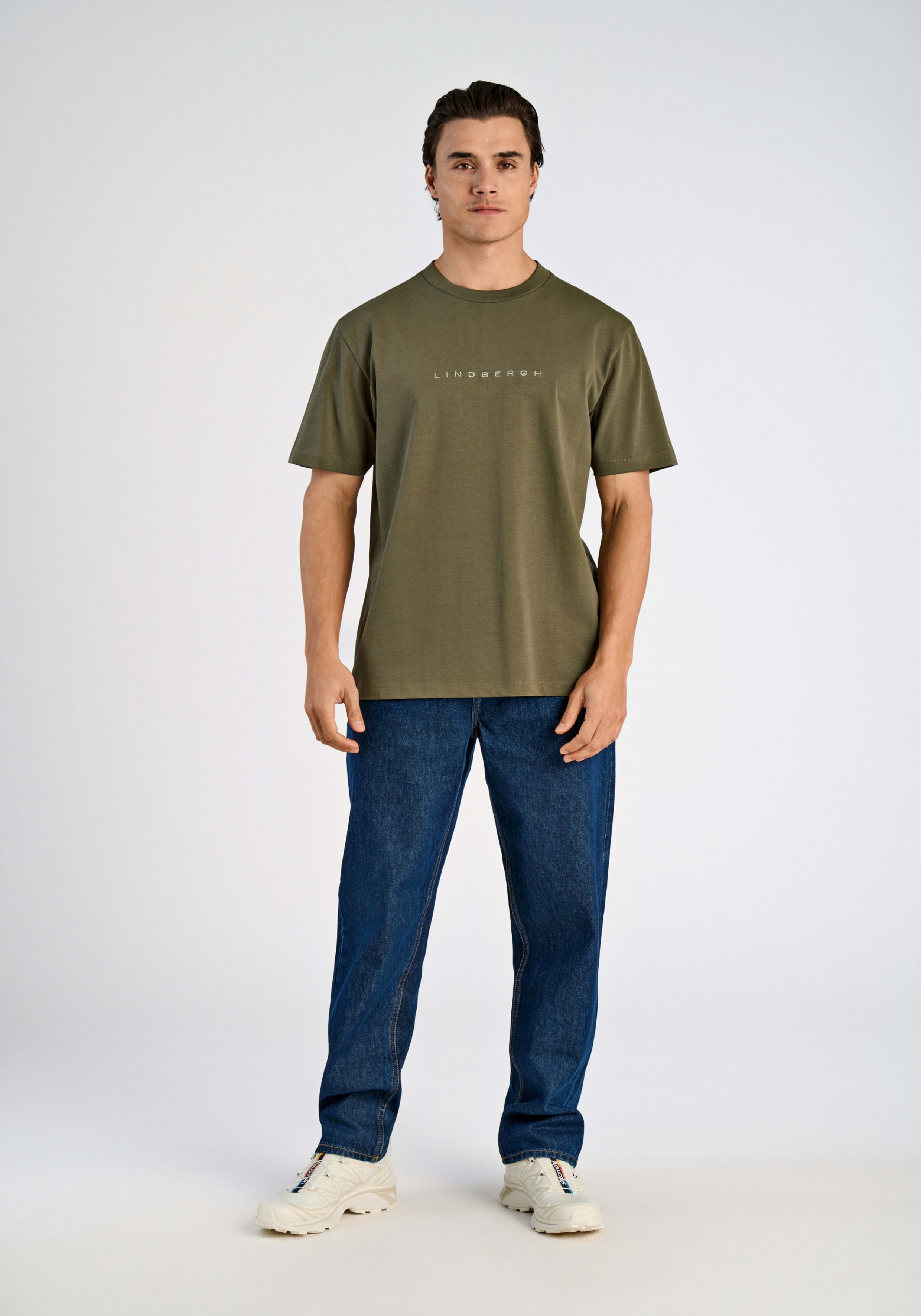 LINDBERGH T-shirt met borduursel op borsthoogte