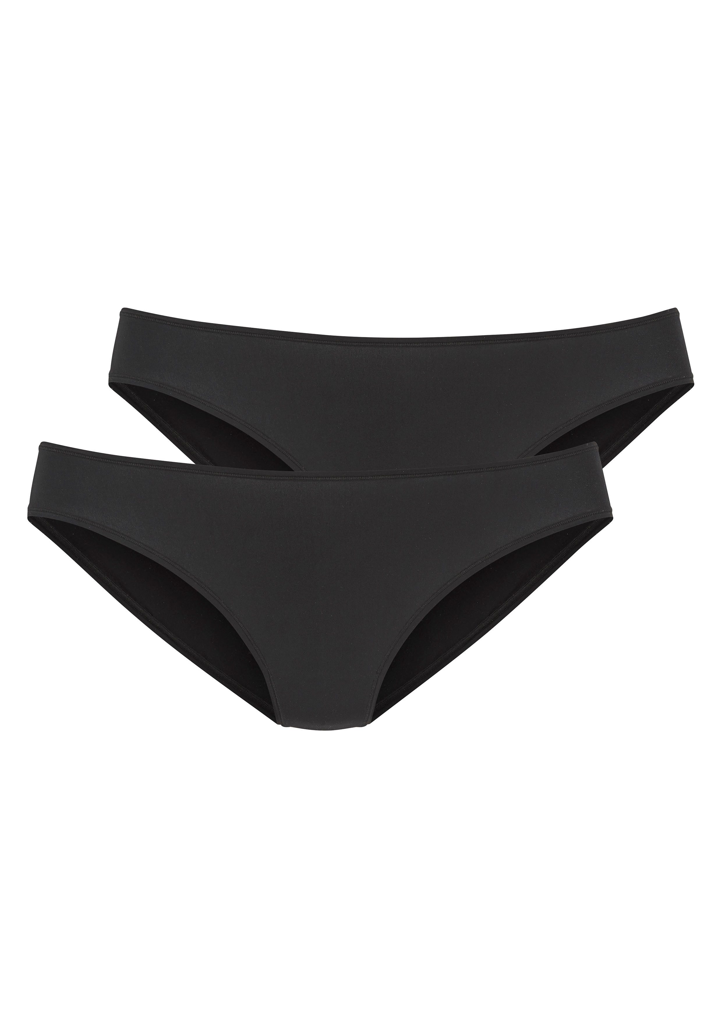 Lascana Jazzpants van zacht microvezel (Set van 2) dames slips maat 40/42 zwart