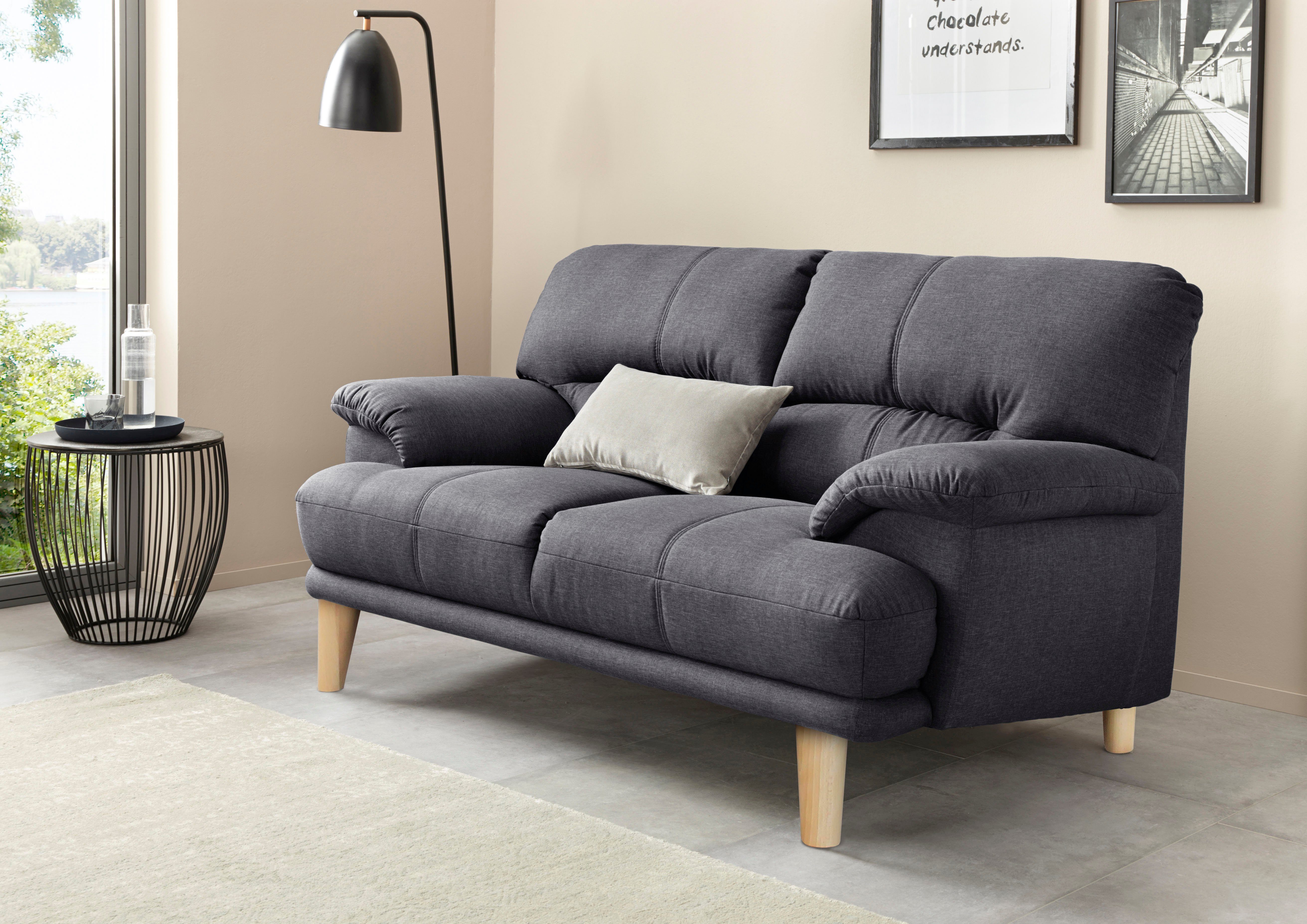 TRENDMANUFAKTUR 2-zitsbank Cecilia, Italiaans design, geweldige details hoog zitcomfort en extra comfortabele armleuningen