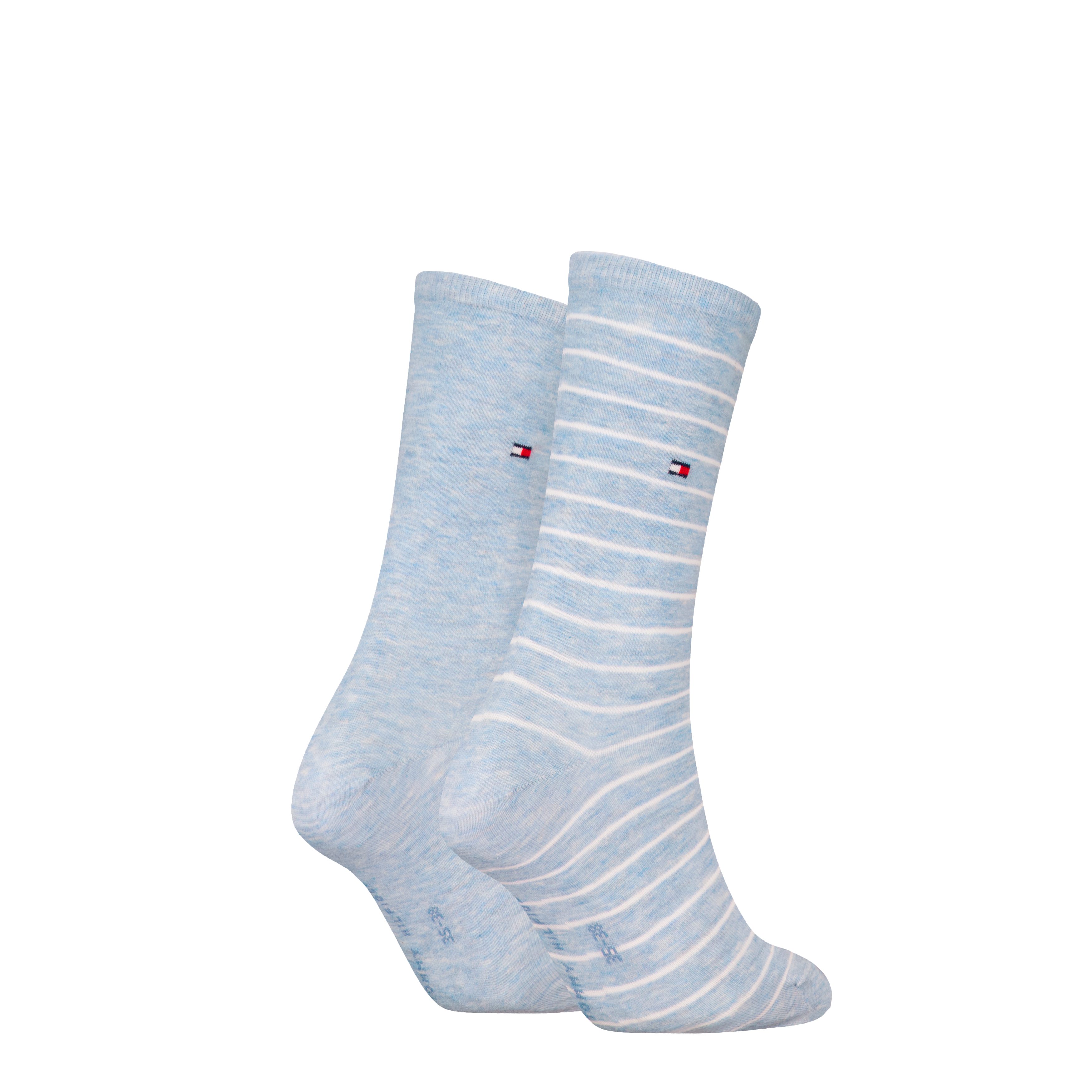 Tommy Hilfiger Sokken TH WOMEN SOCK 2P SMALL STRIPE met smalle ribboord, gemêleerd, gestreept (2 paar)