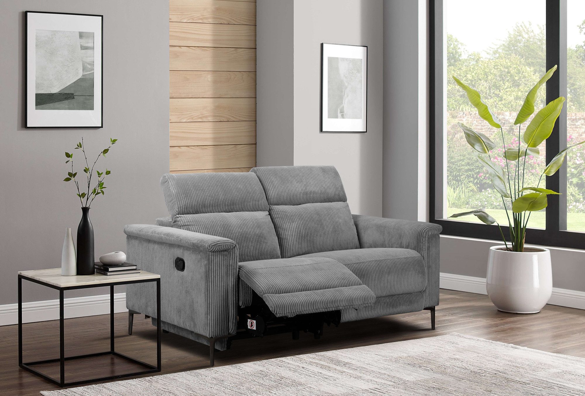 Places of Style 2-zitsbank Lund in Cord, met handmatige of elektrische