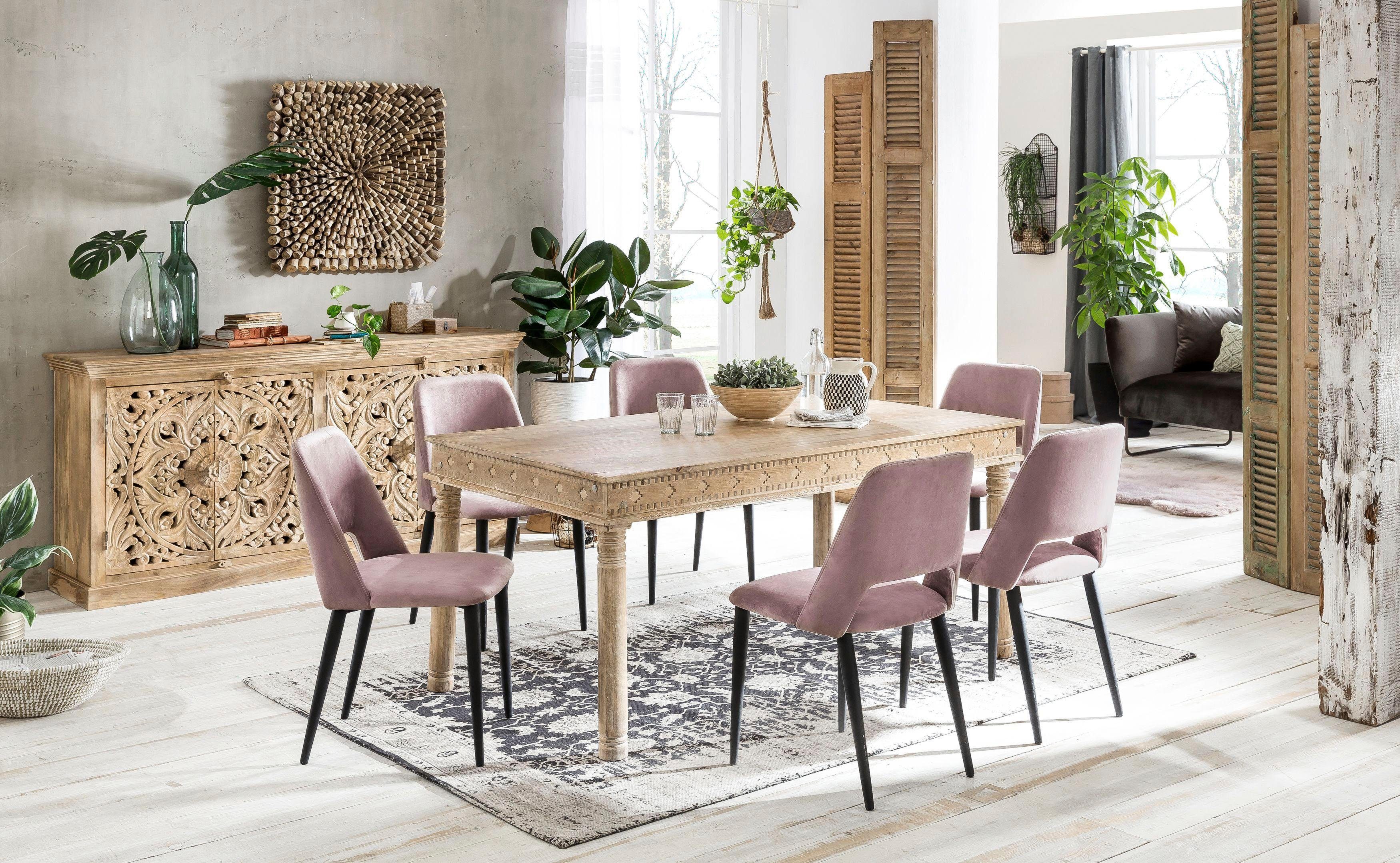 SIT Eettafel Lakadee met gedetailleerd houtsnijwerk