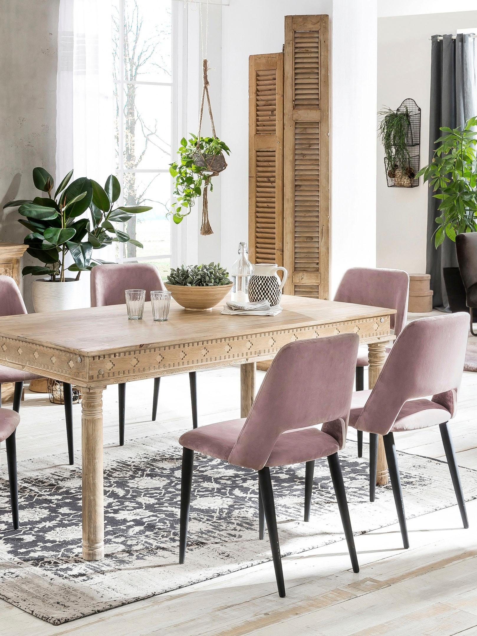 SIT Eettafel Lakadee met gedetailleerd houtsnijwerk