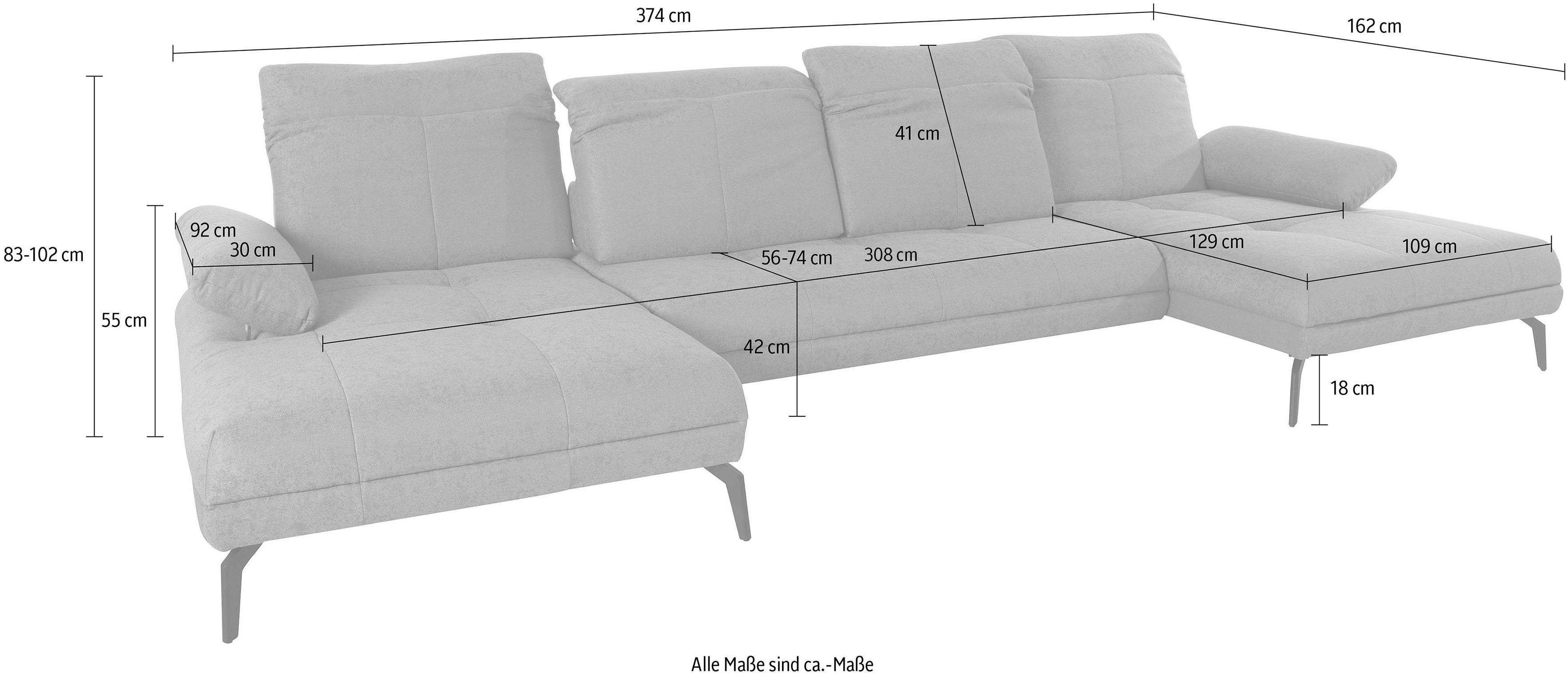 andas Zithoek Stenlille Multifunctionele Sofa, U-vorm incl. verstelbare zitdiepte, hoofdbord en armleuning