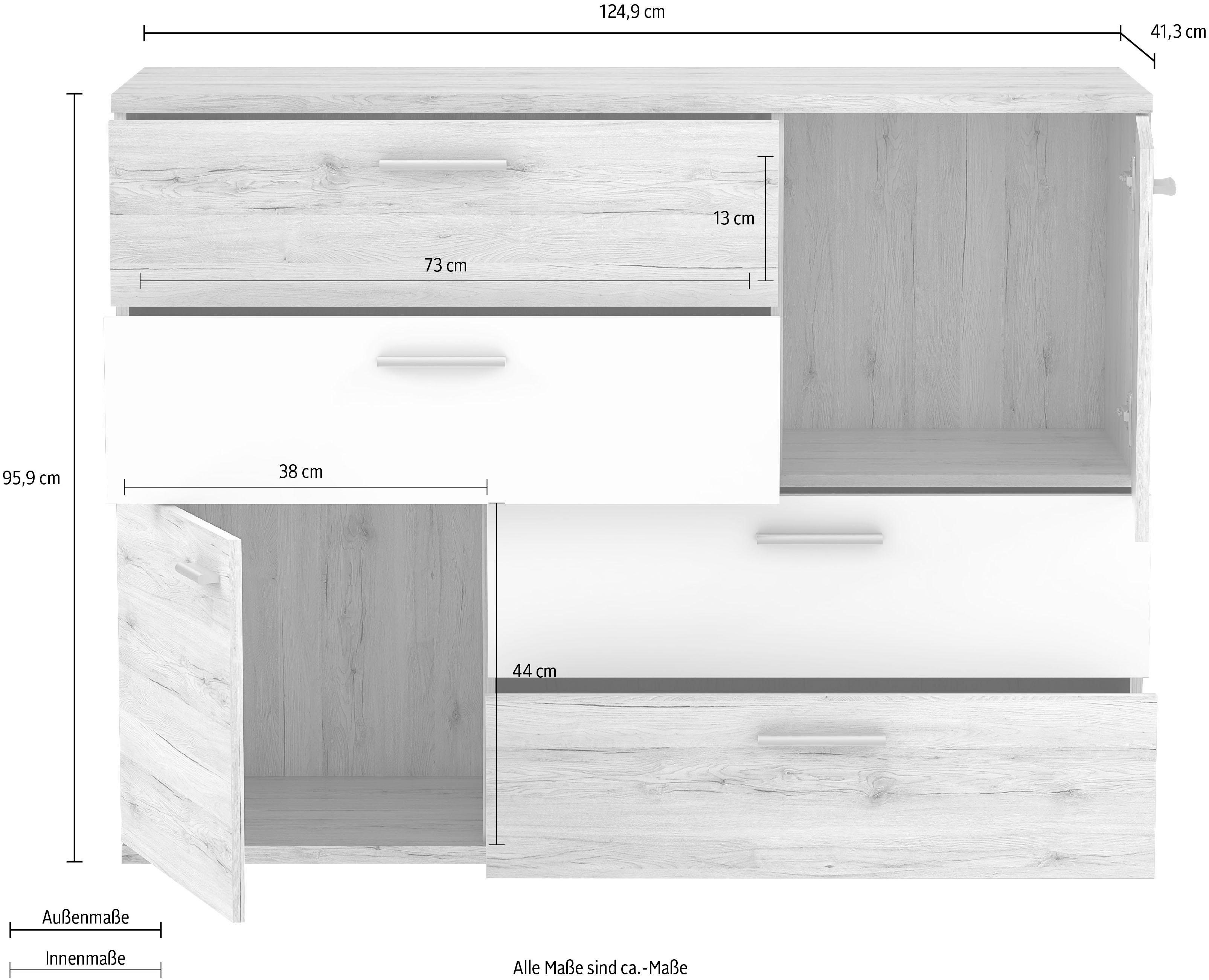 FORTE Kast Skive Breedte ca. 125 cm