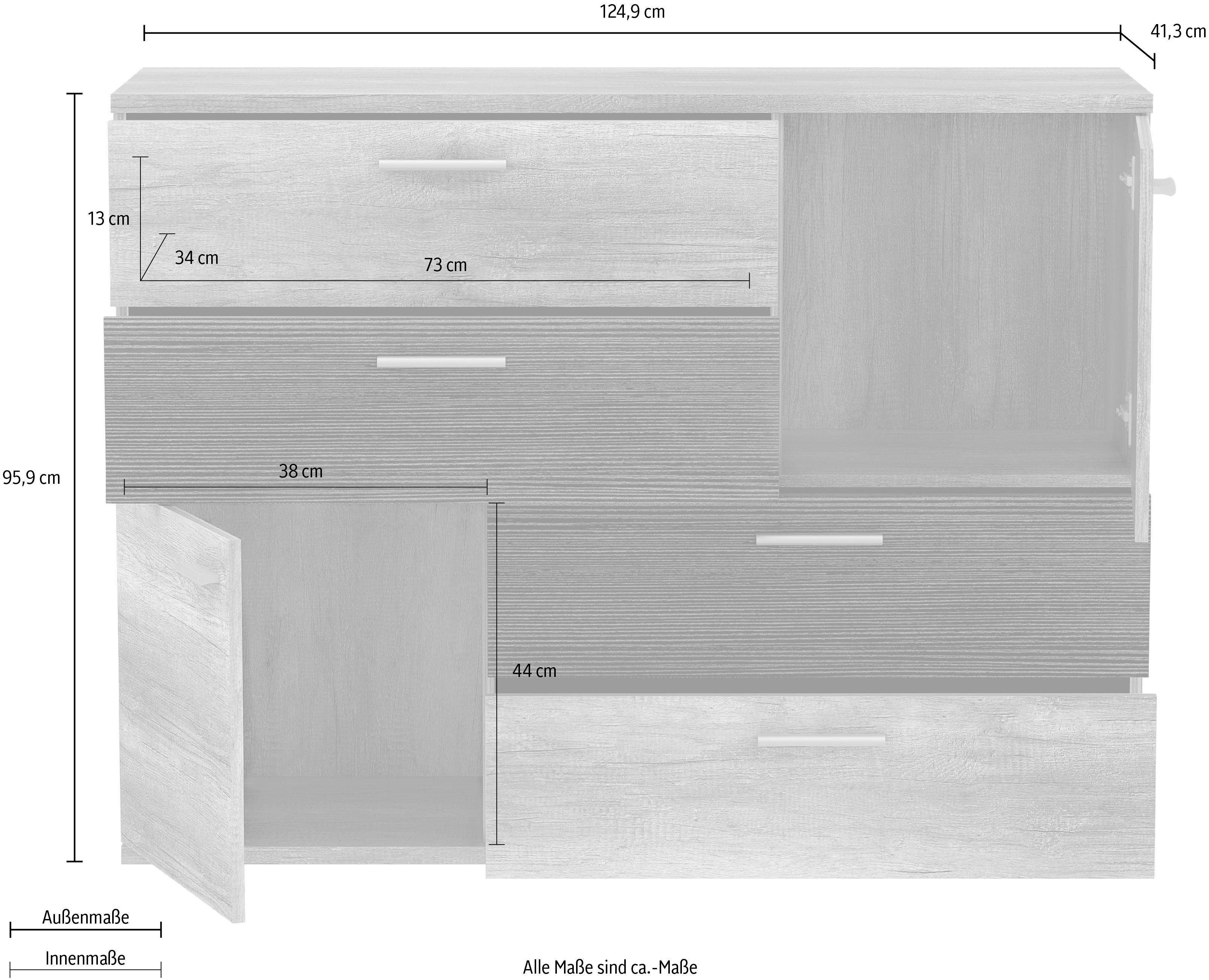 FORTE Kast Skive Breedte ca. 125 cm