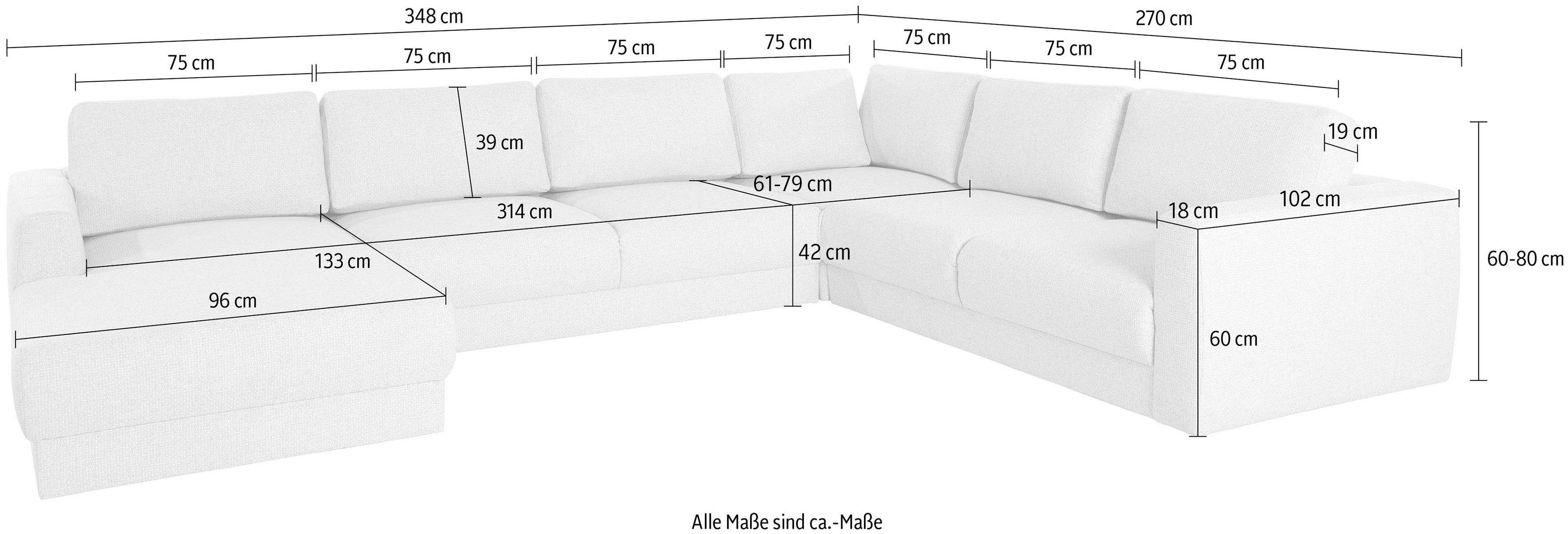andas Zithoek Hobro U-vorm in 3 stofkwaliteiten in vele kleuren, design by morten georgsen