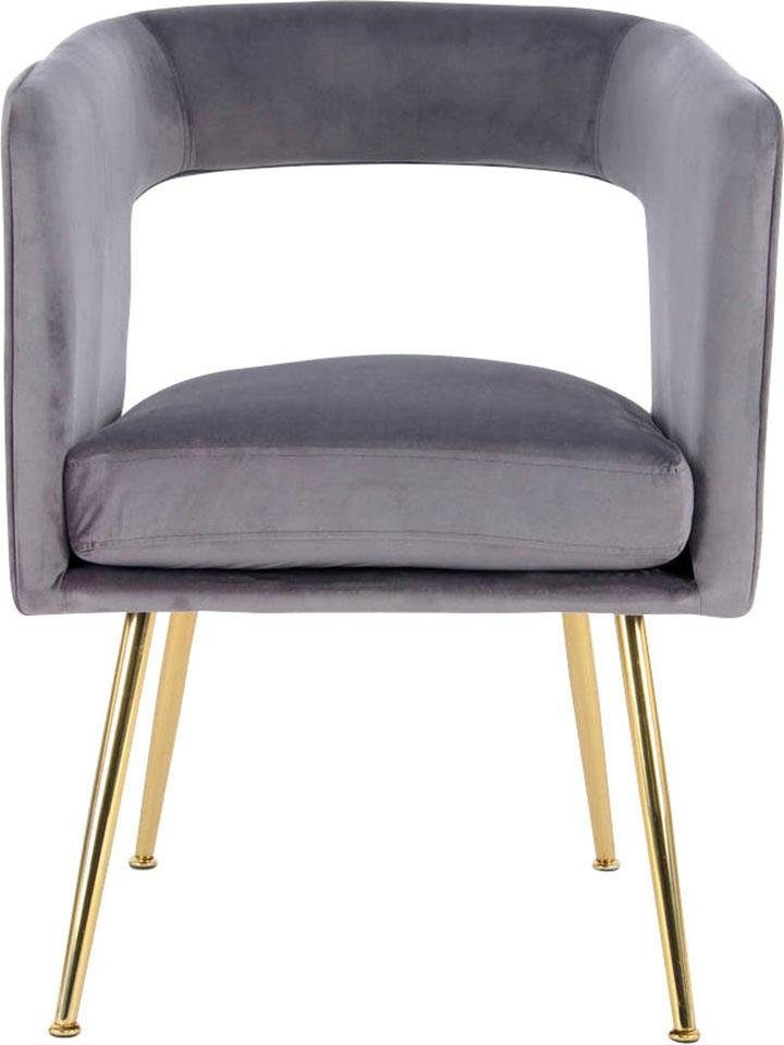 Kayoom Stoel Jolene 125, eetkamerstoel, elegante stofbekleding fluweelzachte bekleding, rugleuning en armleuningen afgerond (1 stuk)