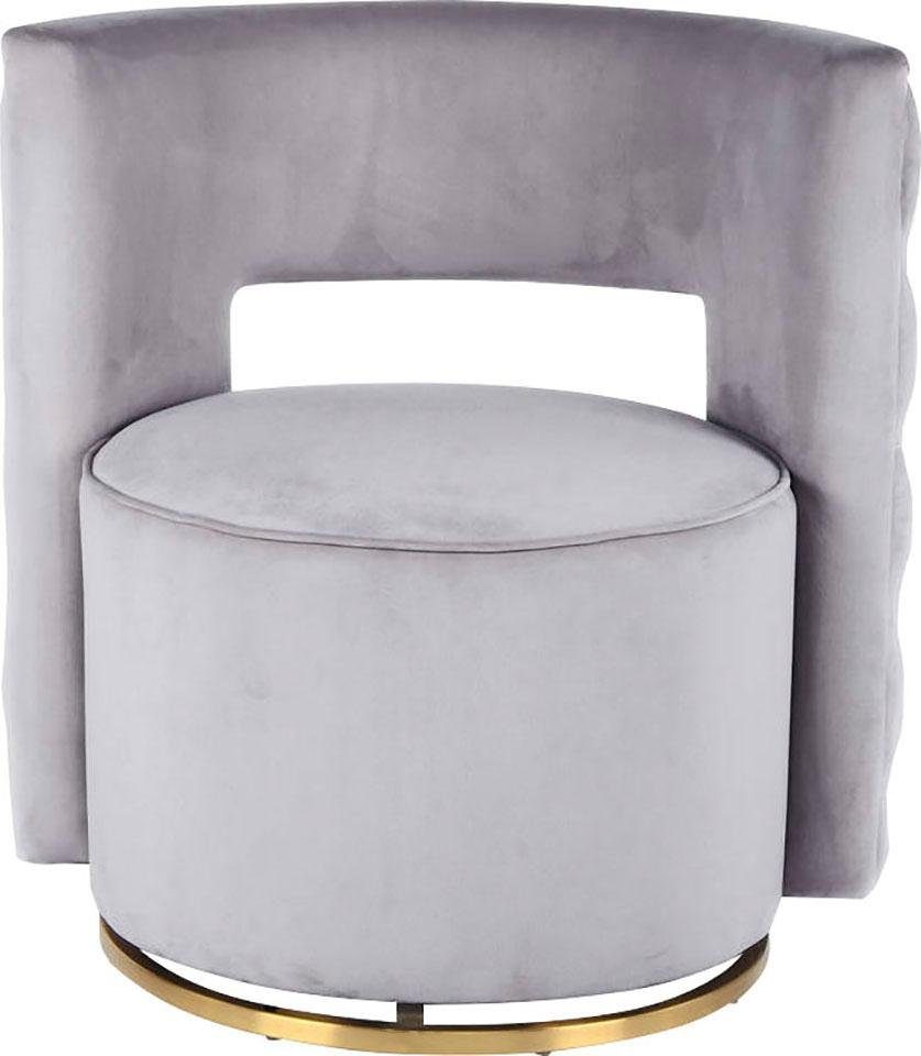 Kayoom Fauteuil Draaistoel Beverly 125, draaibaar, frame van staal, fluweelachtige oppervlakte (1 stuk)